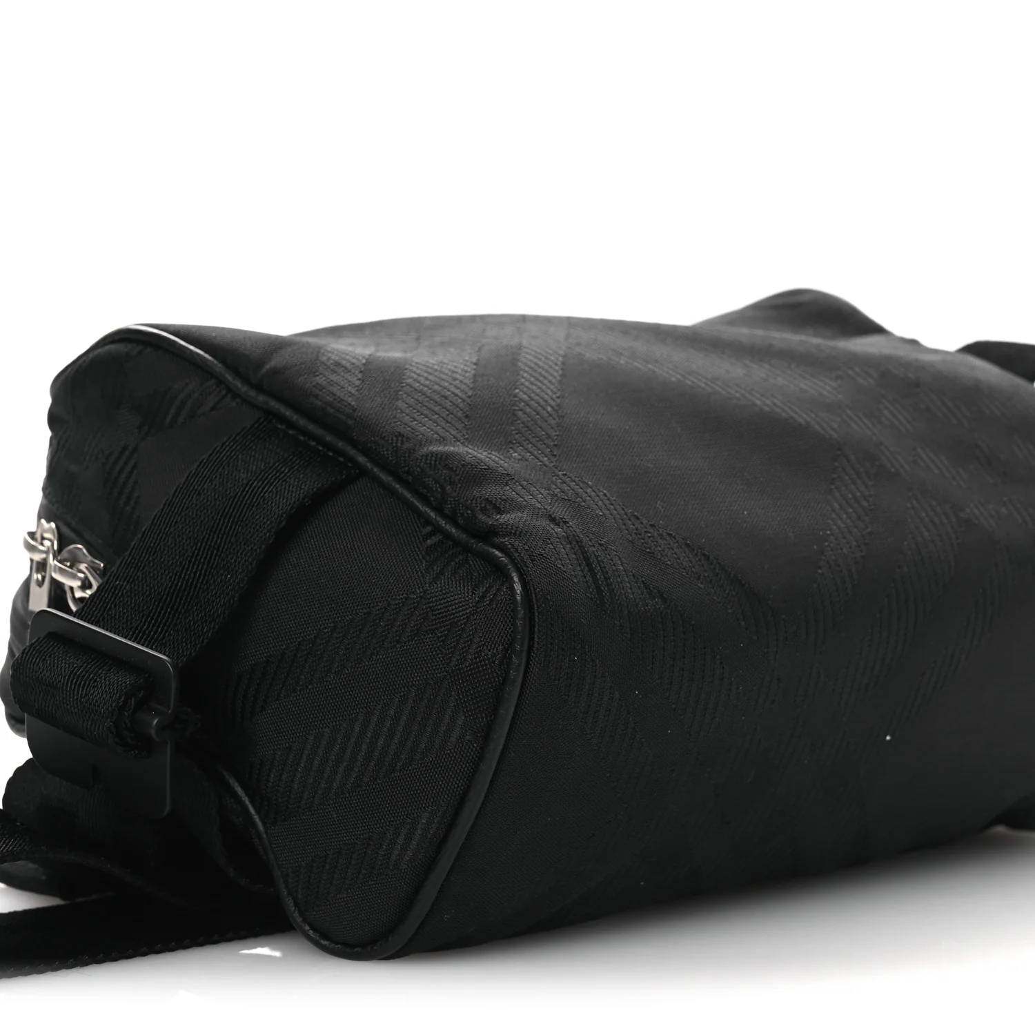 Nylon Jacquard Check Belt Bag Black - Image 8