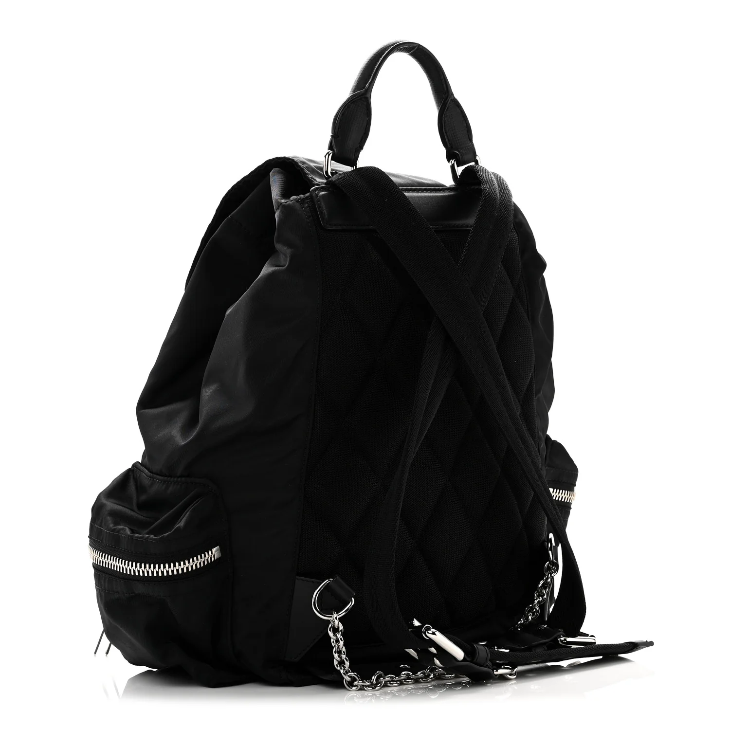 Nylon Medium Crossbody Rucksack Backpack Black - Image 3