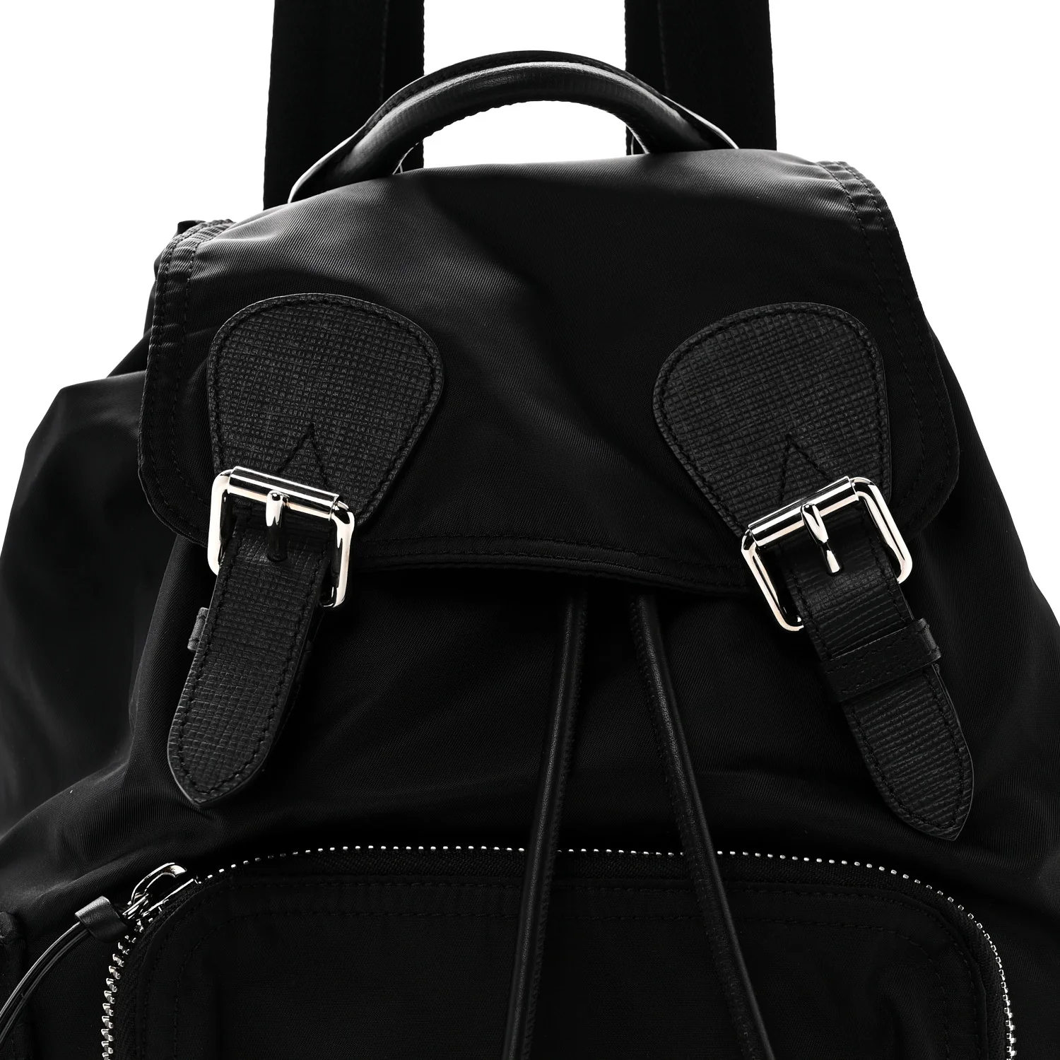 Nylon Medium Crossbody Rucksack Backpack Black - Image 7