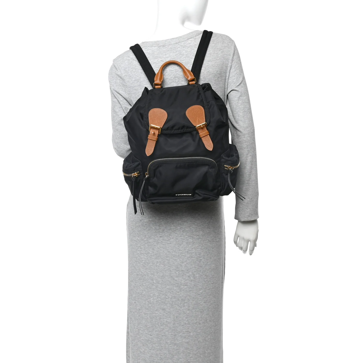 Nylon Medium Rucksack Backpack Black - Image 2