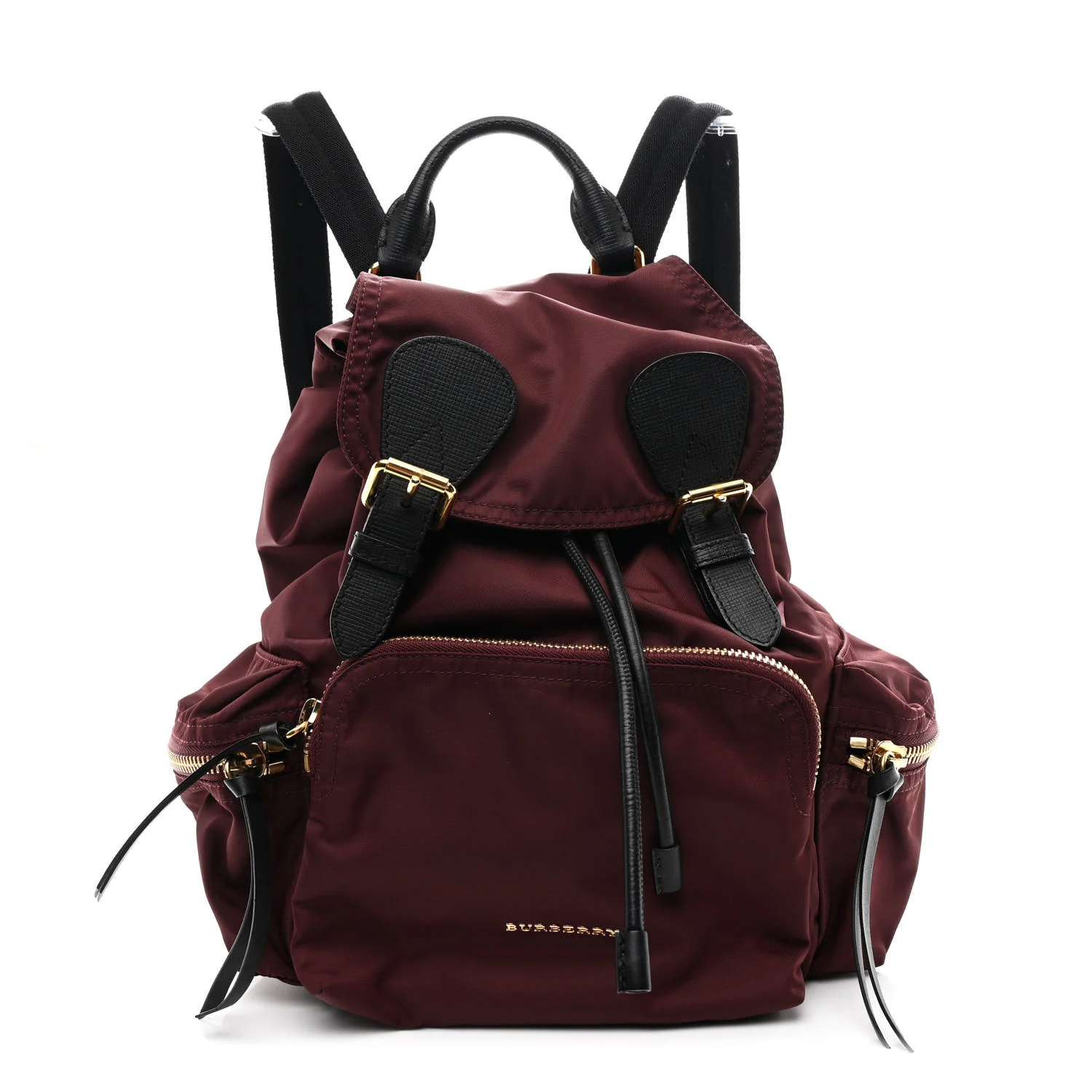 Nylon Small Rucksack Backpack Burgundy Red