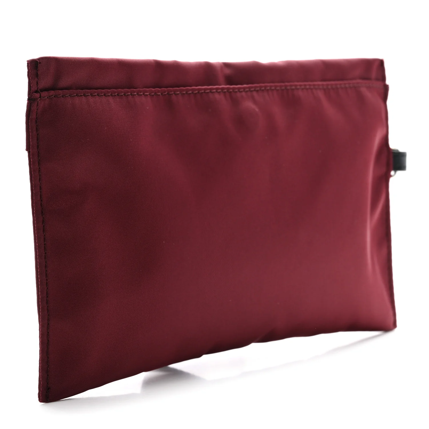Nylon Vintage Check Print Logo Wristlet Burgundy - Image 3