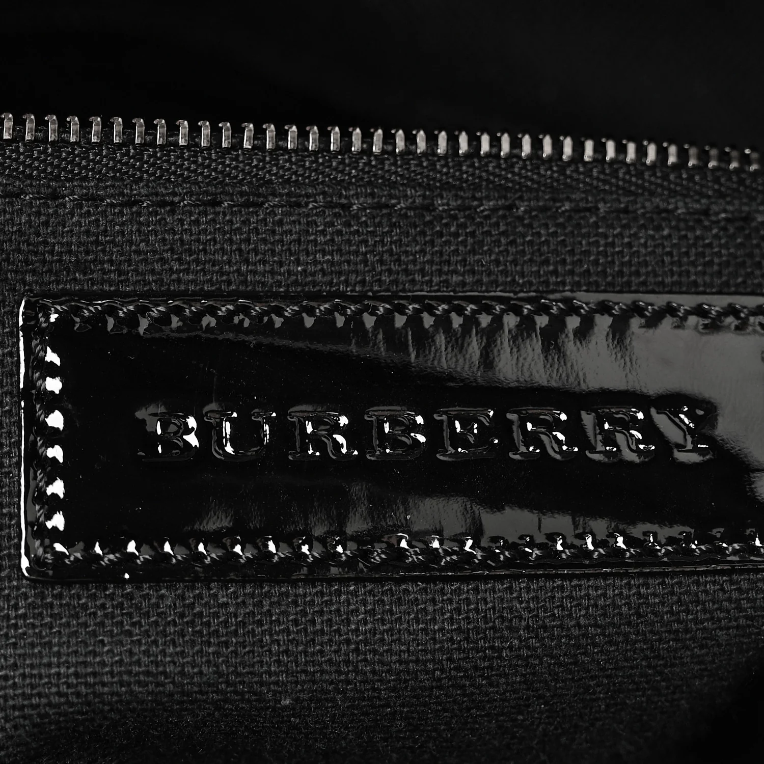 Patent Check Embossed Small Bilmore Tote Black - Image 6