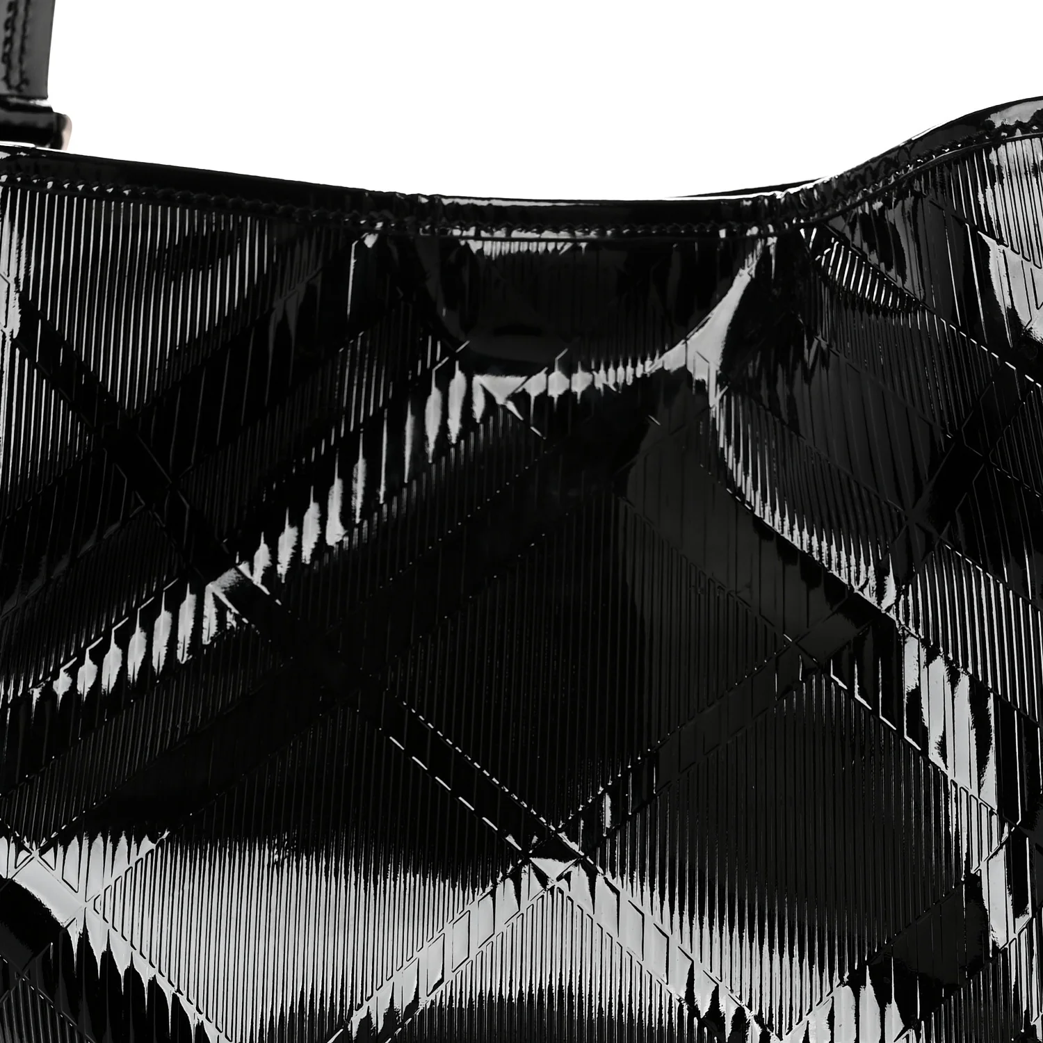 Patent Check Embossed Small Bilmore Tote Black - Image 8