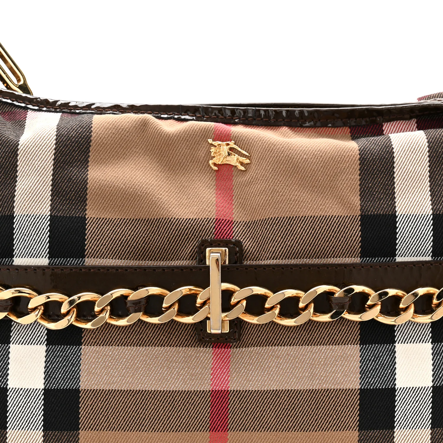 Patent House Check Chain Hobo Brown - Image 15