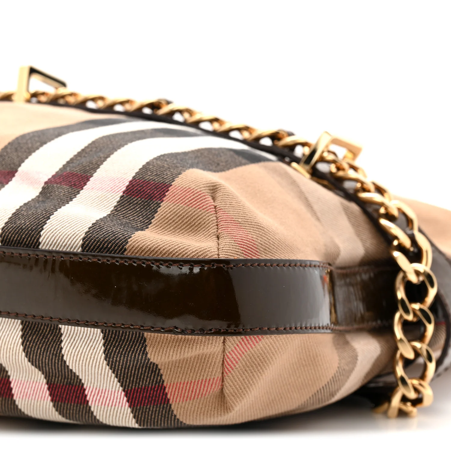 Patent House Check Chain Hobo Brown - Image 18