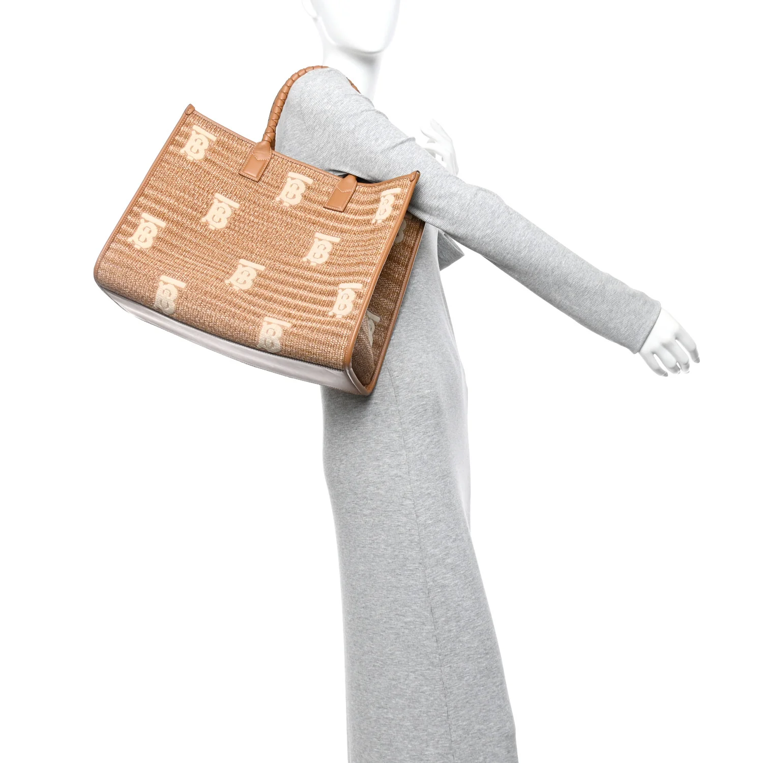 Raffia Calfskin Medium Freya Tote Natural - Image 2