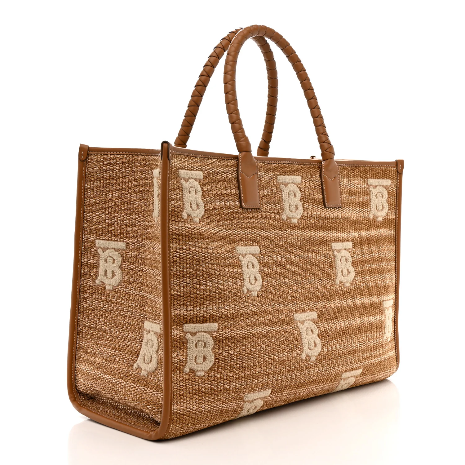 Raffia Calfskin Medium Freya Tote Natural - Image 3
