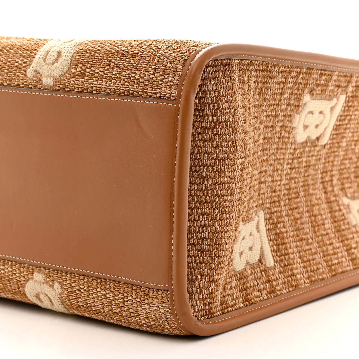 Raffia Calfskin Medium Freya Tote Natural - Image 9