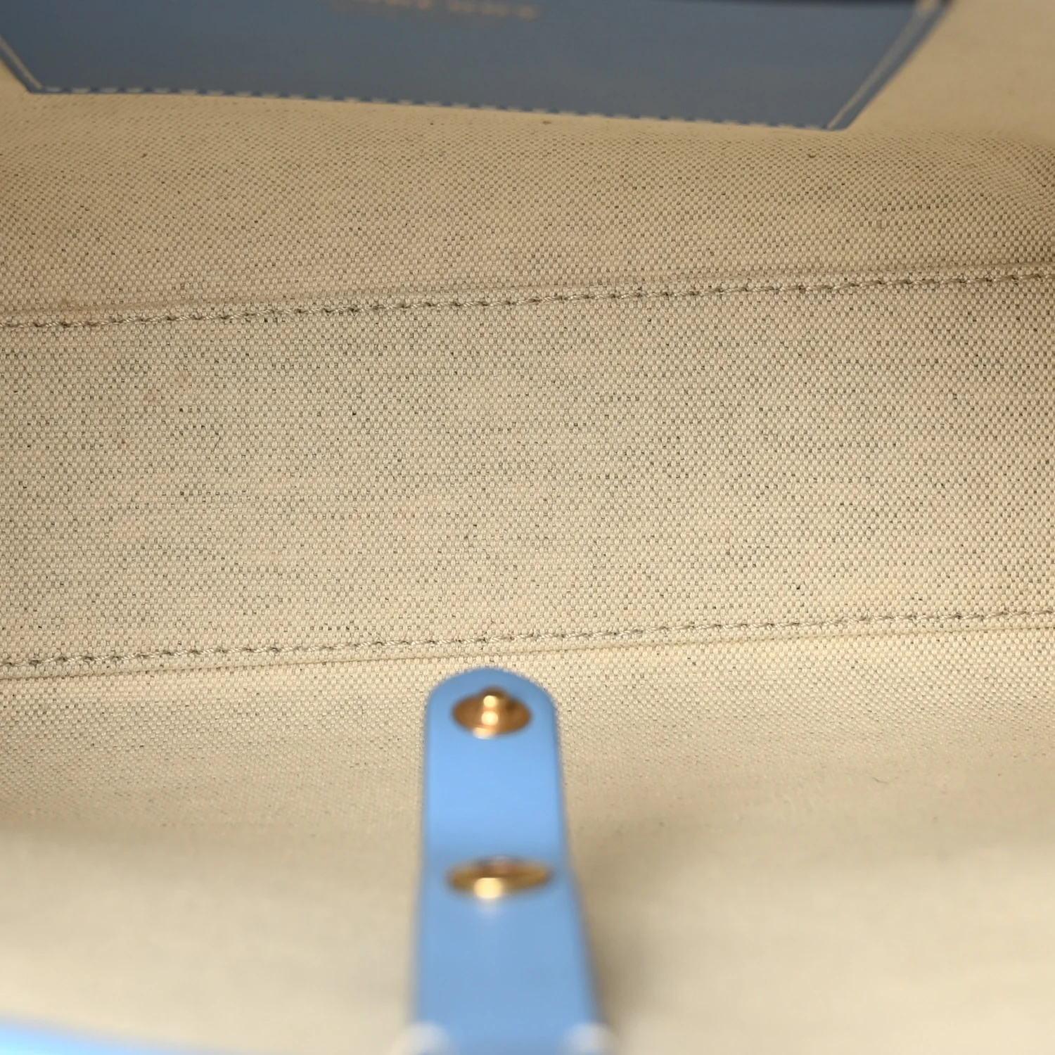 Raffia Calfskin Mini Freya Tote Natural Cool Blue - Image 5