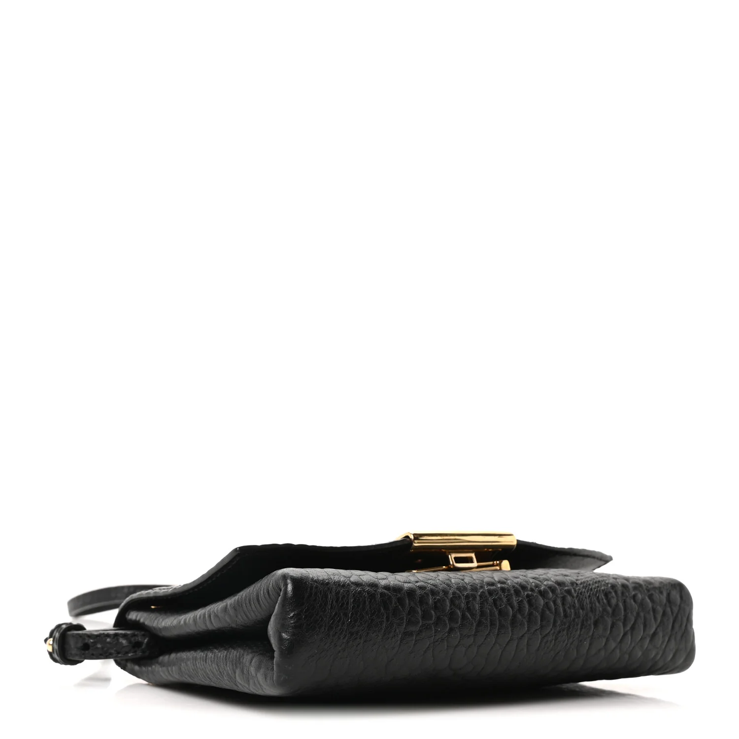 Signature Grain Calfskin Check Embossed Langley Crossbody Black - Image 4