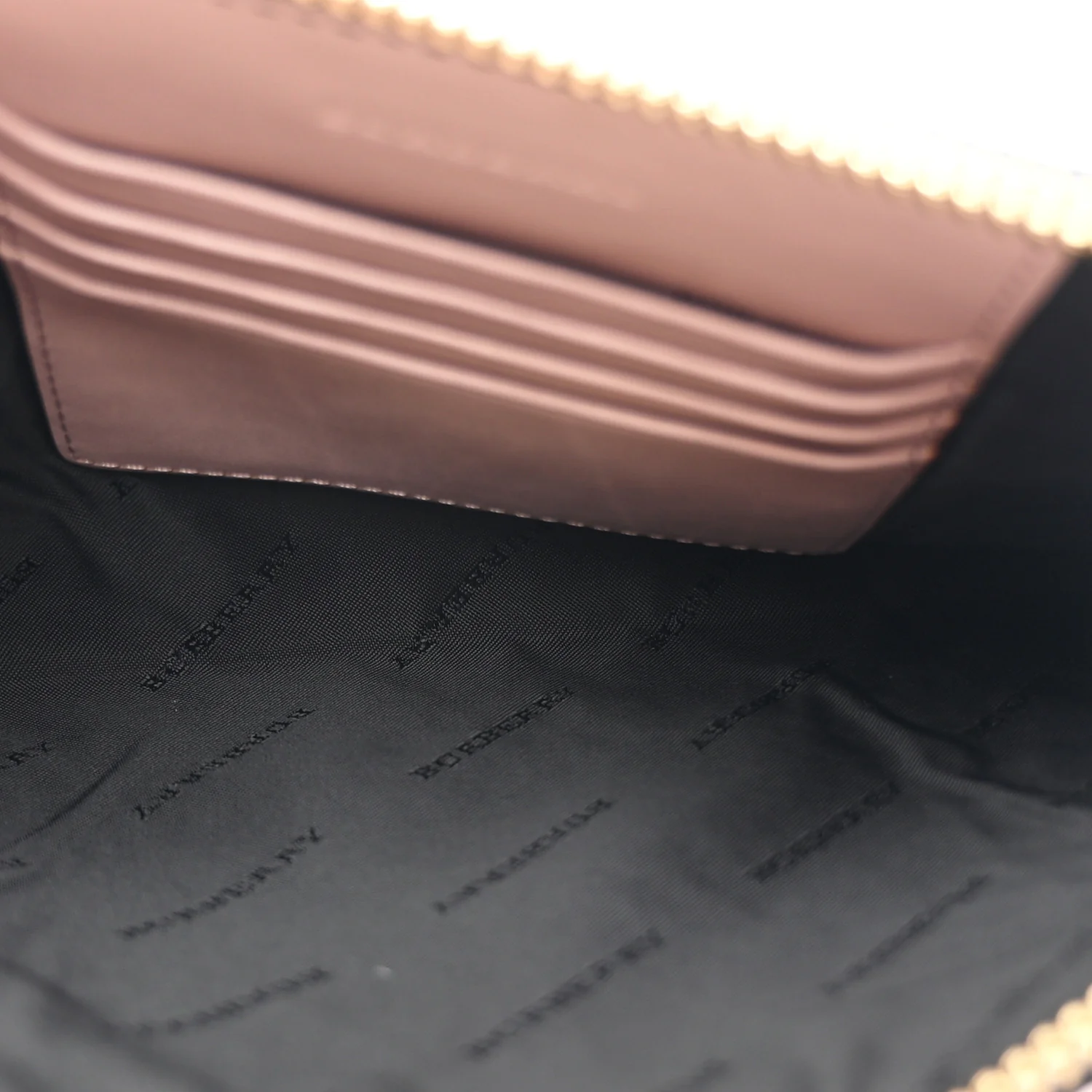Signature Grain Calfskin Check Embossed Peyton Crossbody Clutch Bag Pale Orchid - Image 5