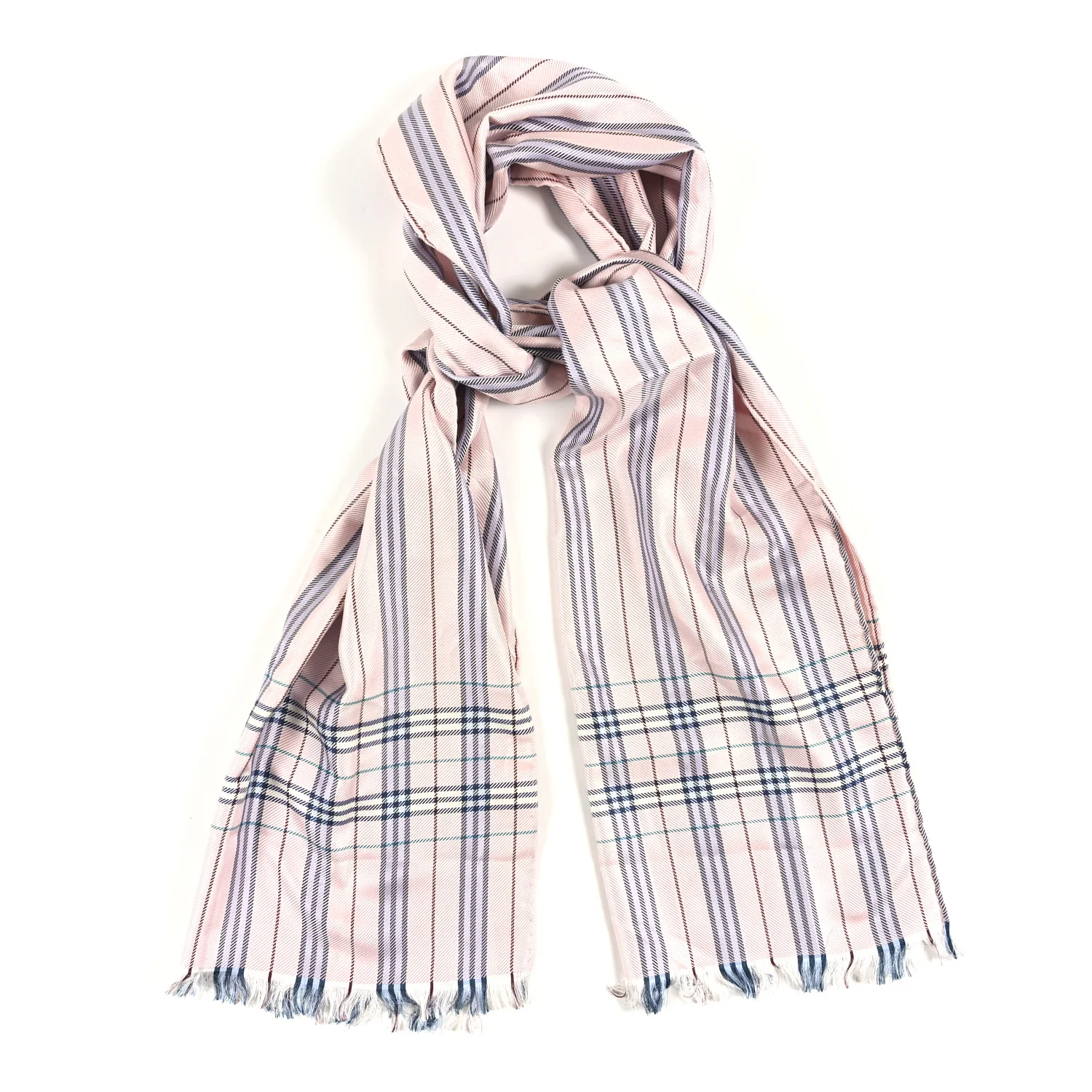 Silk Candy Check Square Scarf Pink - Image 2
