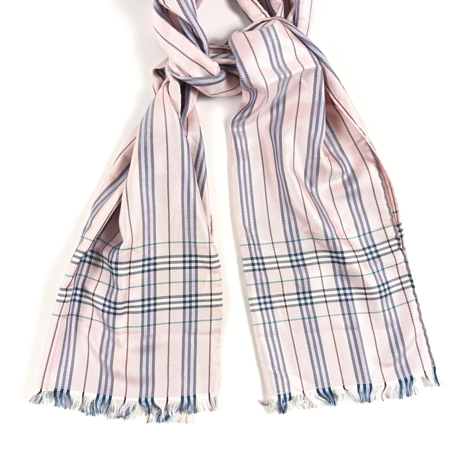Silk Candy Check Square Scarf Pink - Image 3