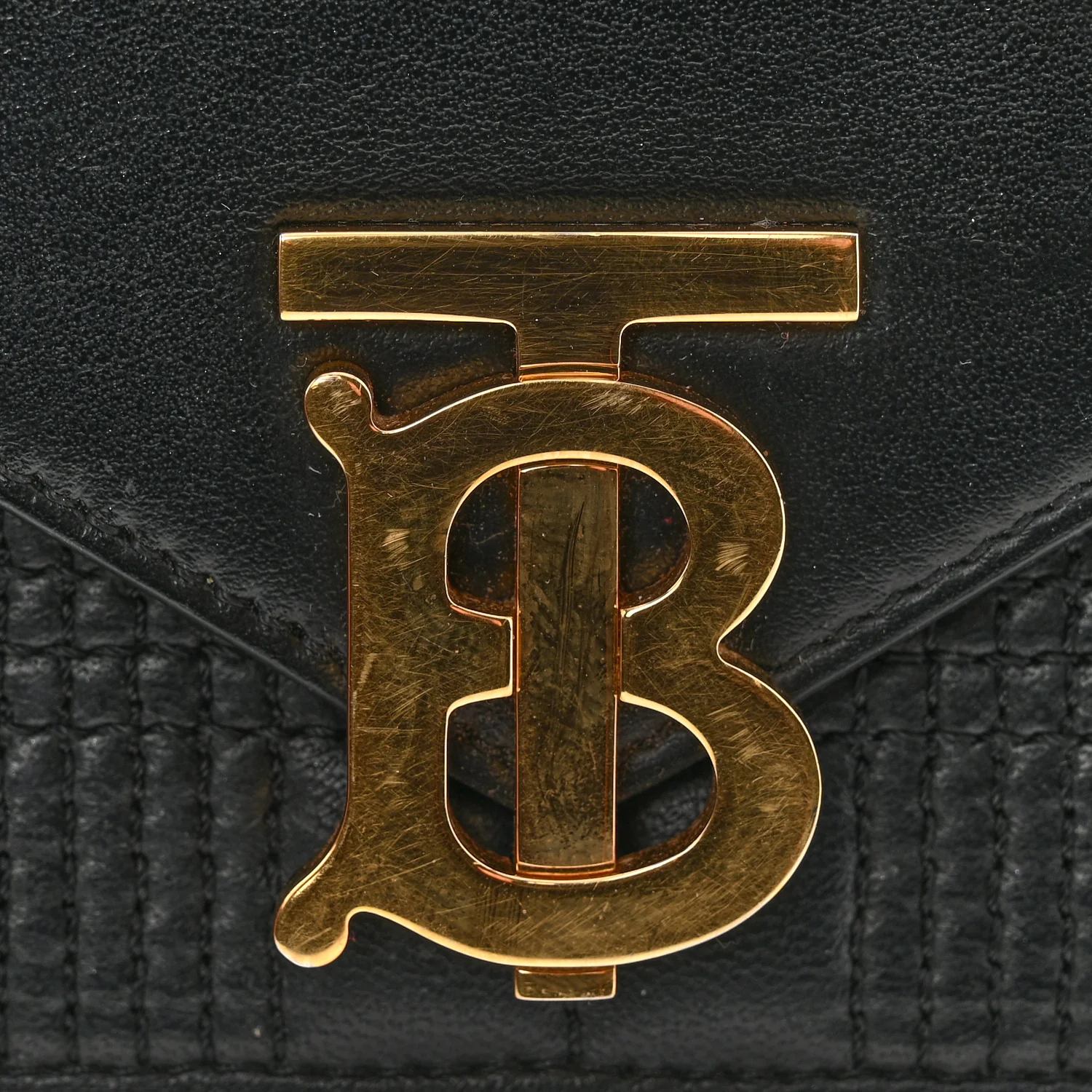 Smooth Calfskin Quilted Check TB Envelope Belt Bag Black - Image 10
