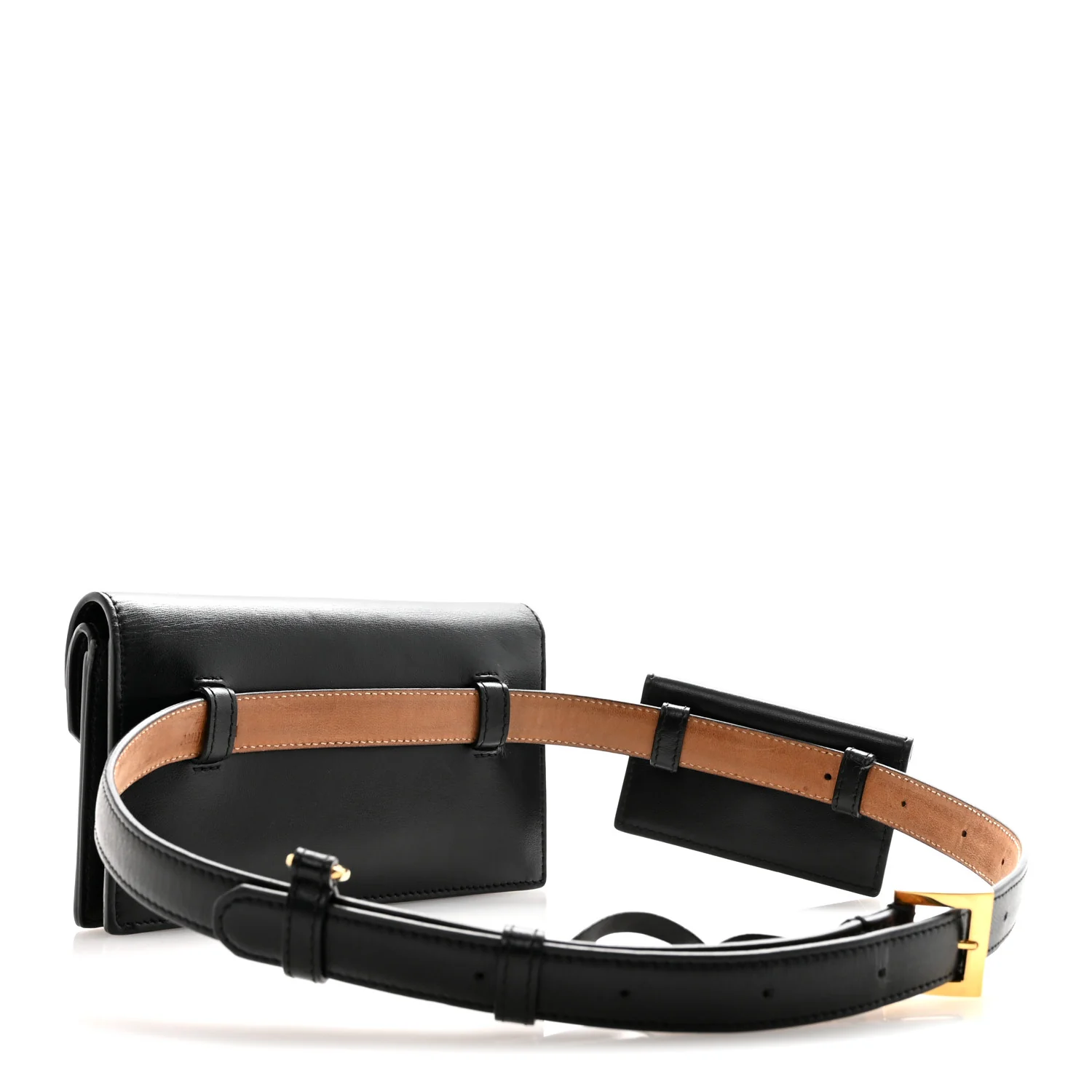 Smooth Calfskin Quilted Check TB Envelope Belt Bag Black - Image 3