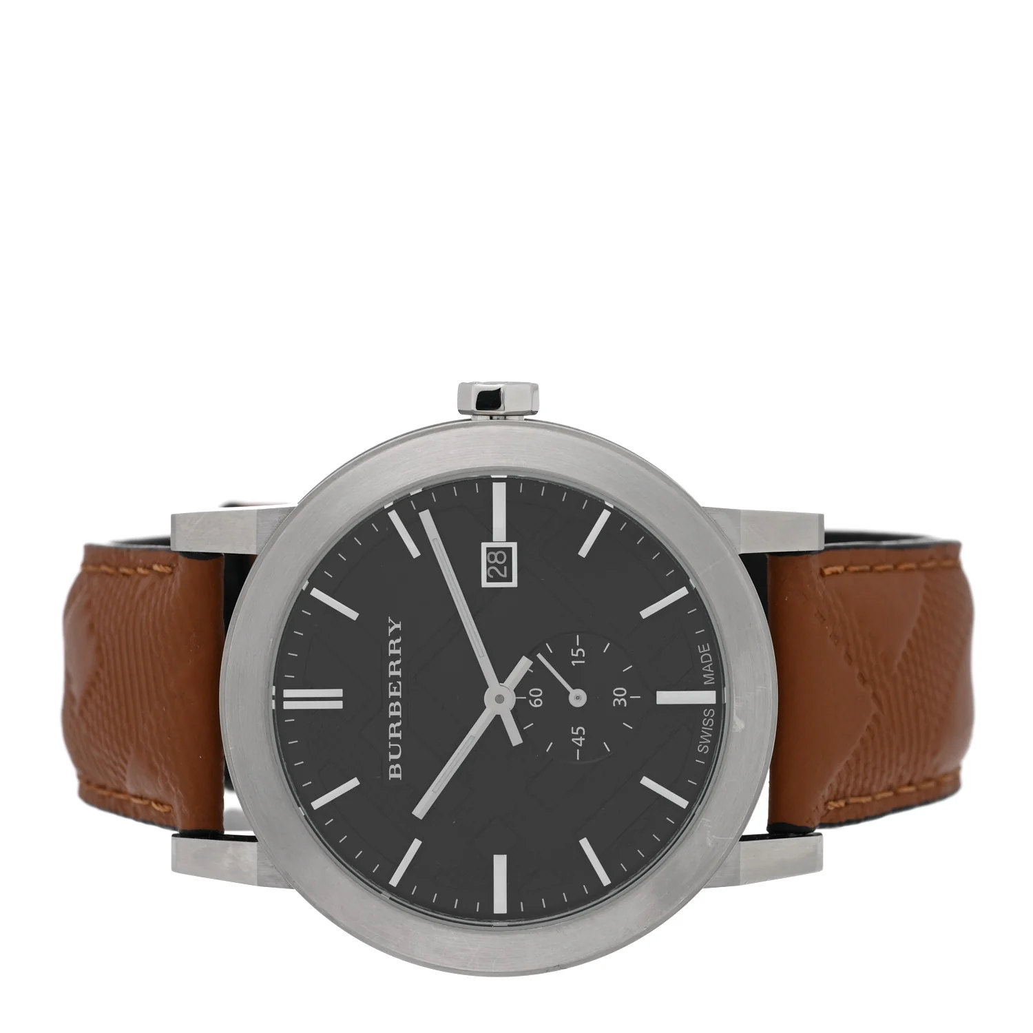 Stainless Steel Calfskin 42mm The City Quartz Watch Black BU9905 - Image 2
