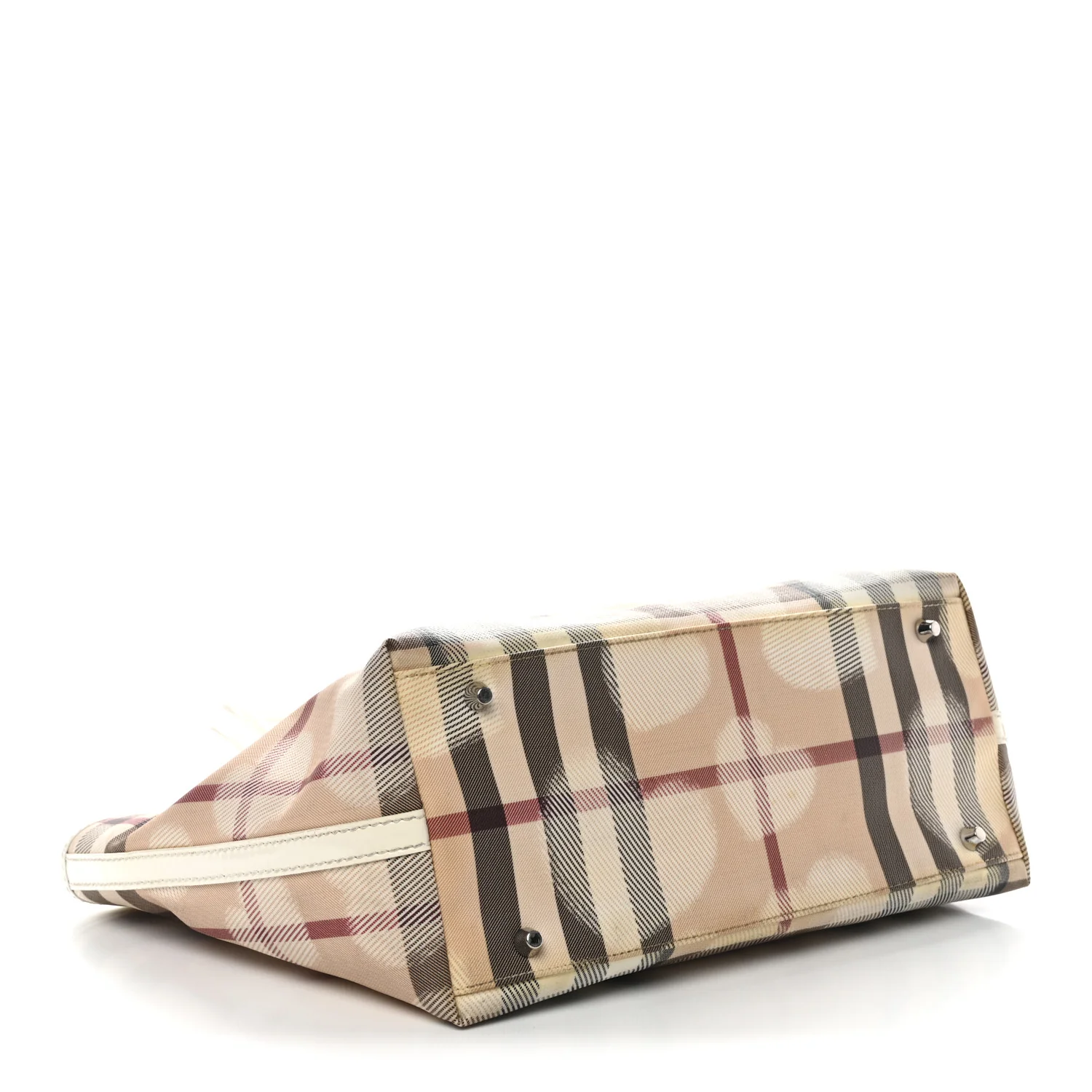 Supernova Check Hearts Small Nickie Tote White - Image 4