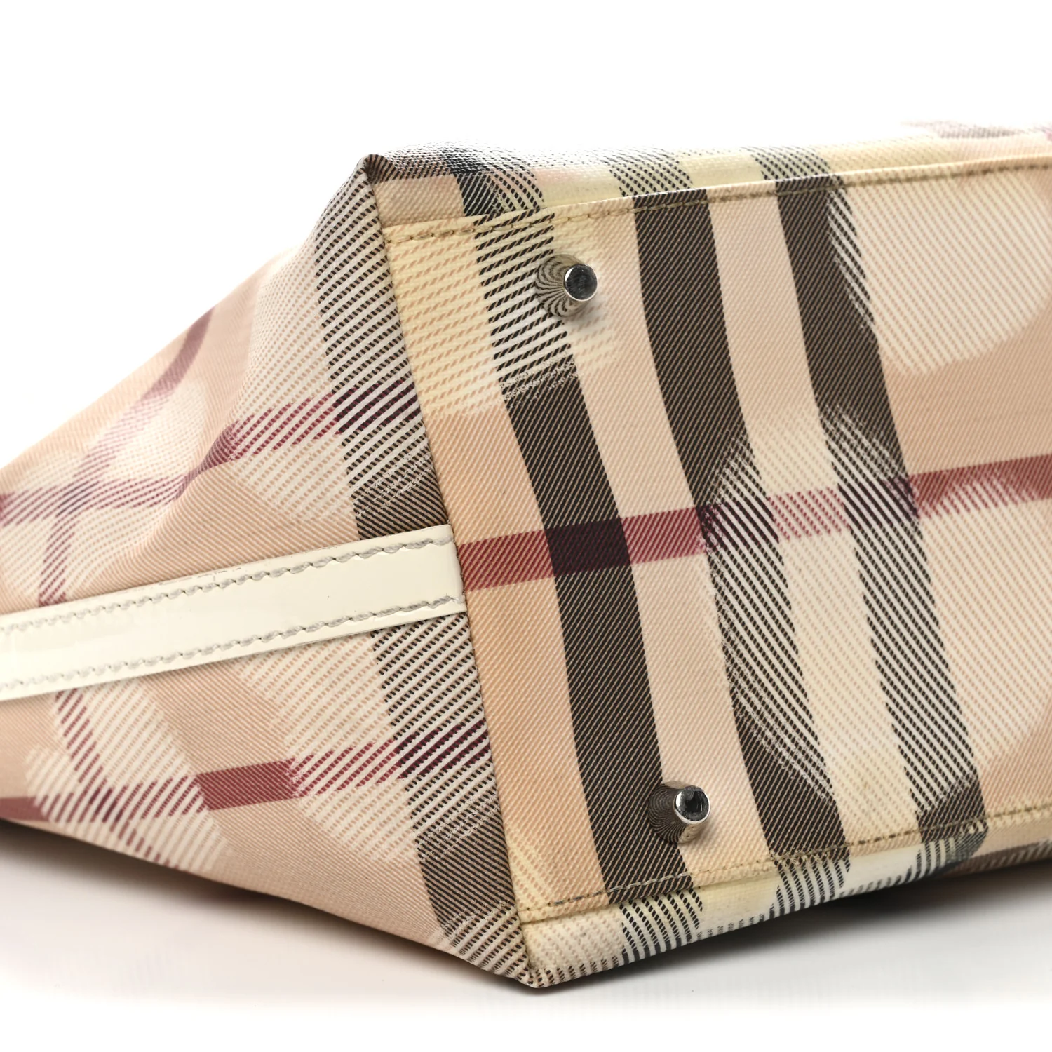 Supernova Check Hearts Small Nickie Tote White - Image 9