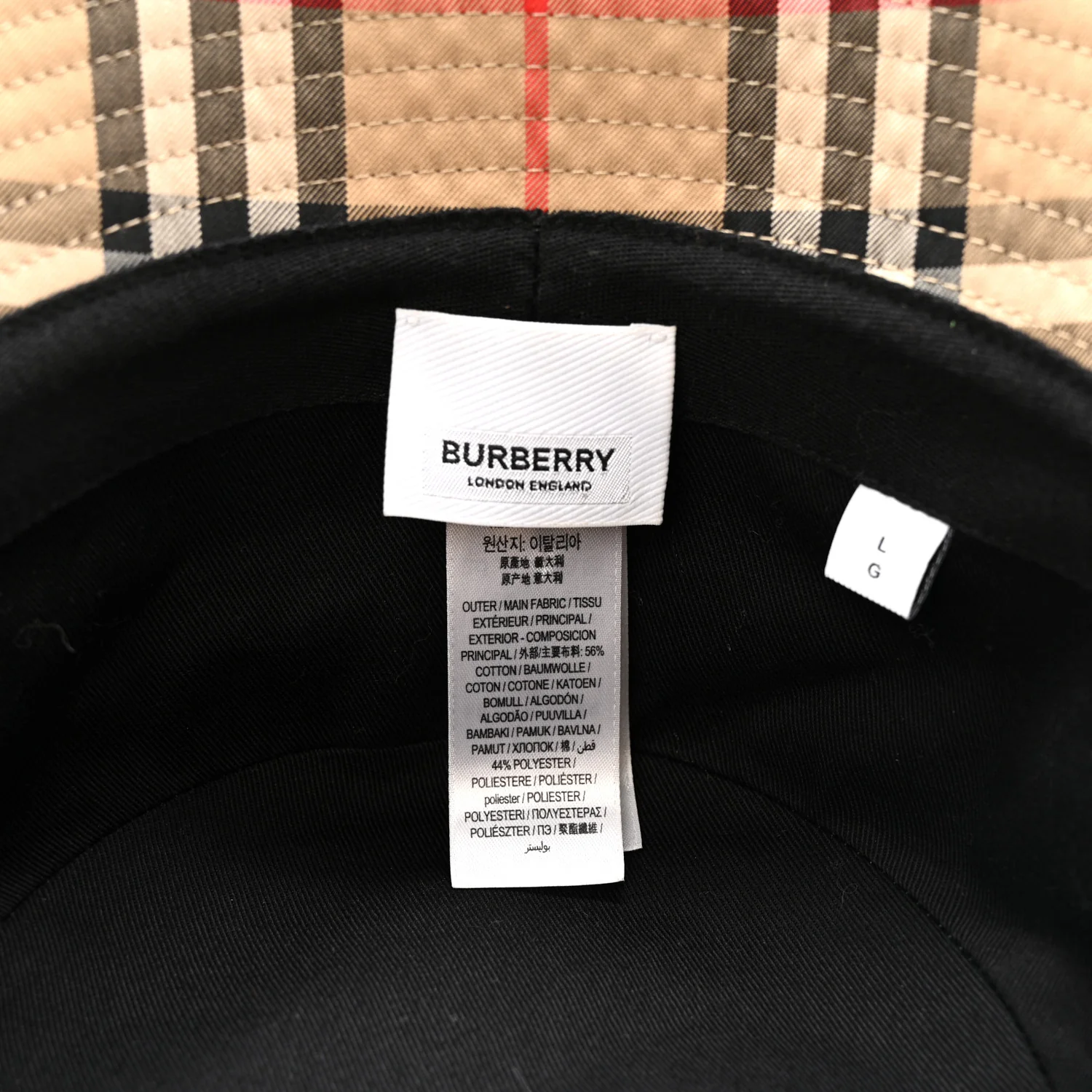 Technical Cotton Vintage Check Bucket Hat L Archive Beige - Image 8
