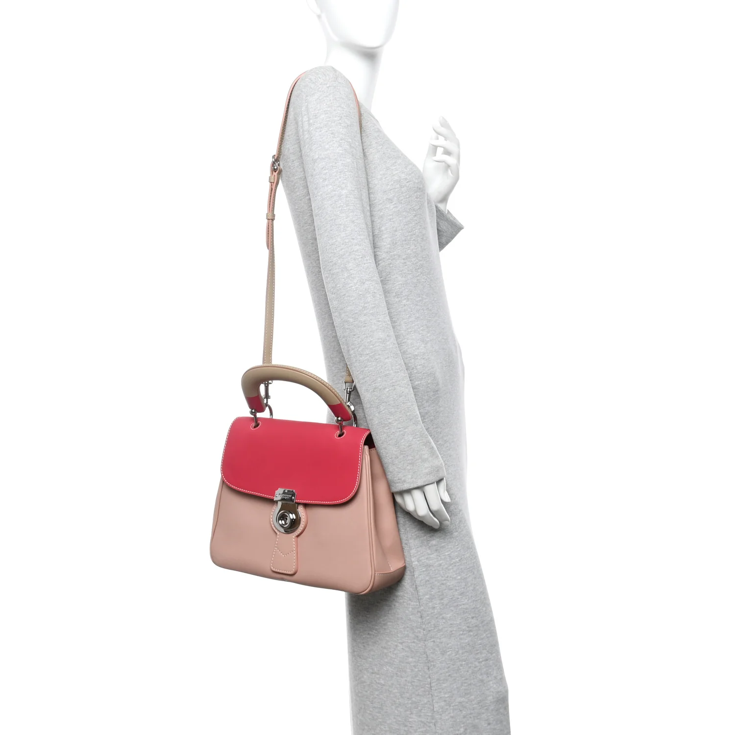 Trench Calfskin DK88 Medium Top Handle Bag Ash Rose Beige Russet - Image 2