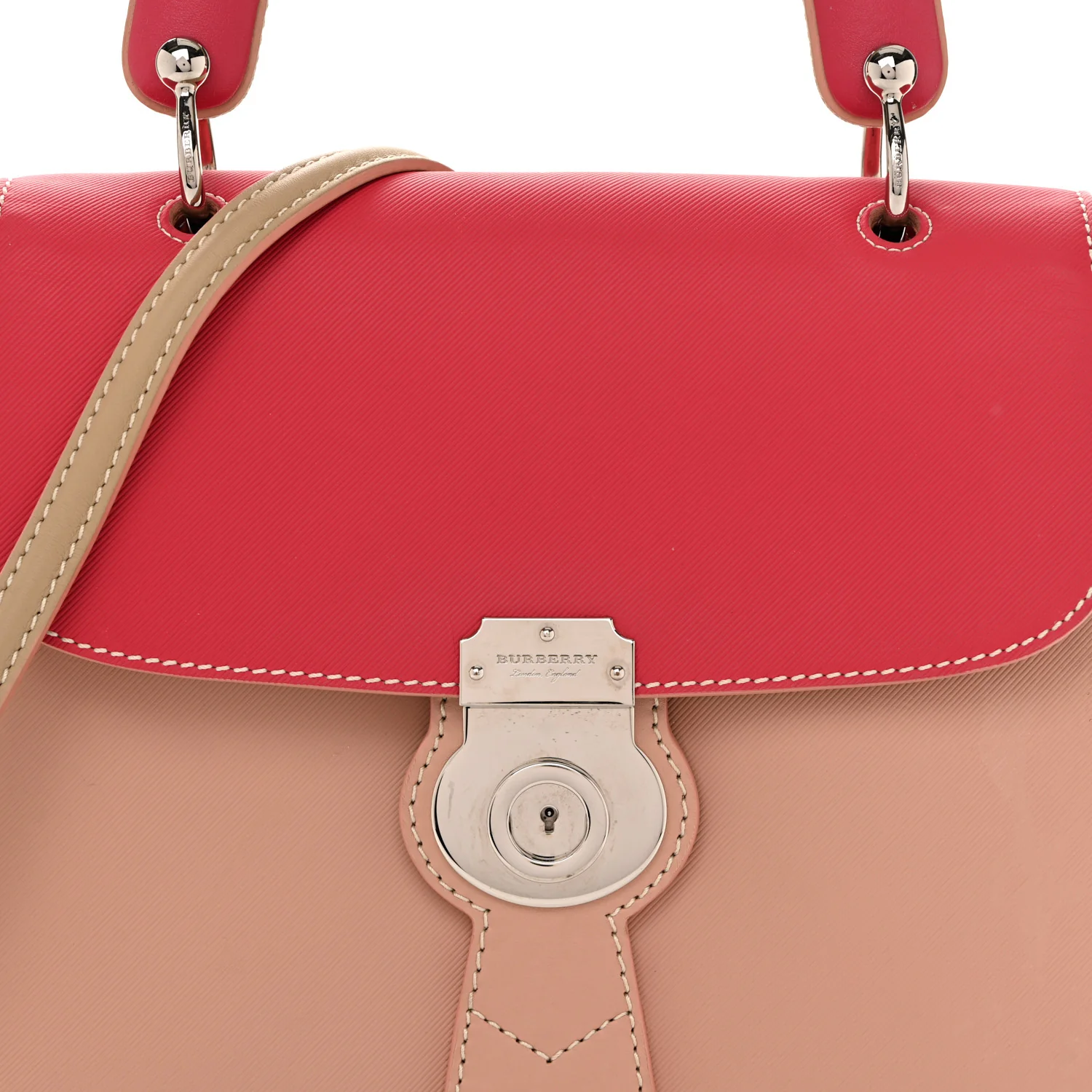 Trench Calfskin DK88 Medium Top Handle Bag Ash Rose Beige Russet - Image 9