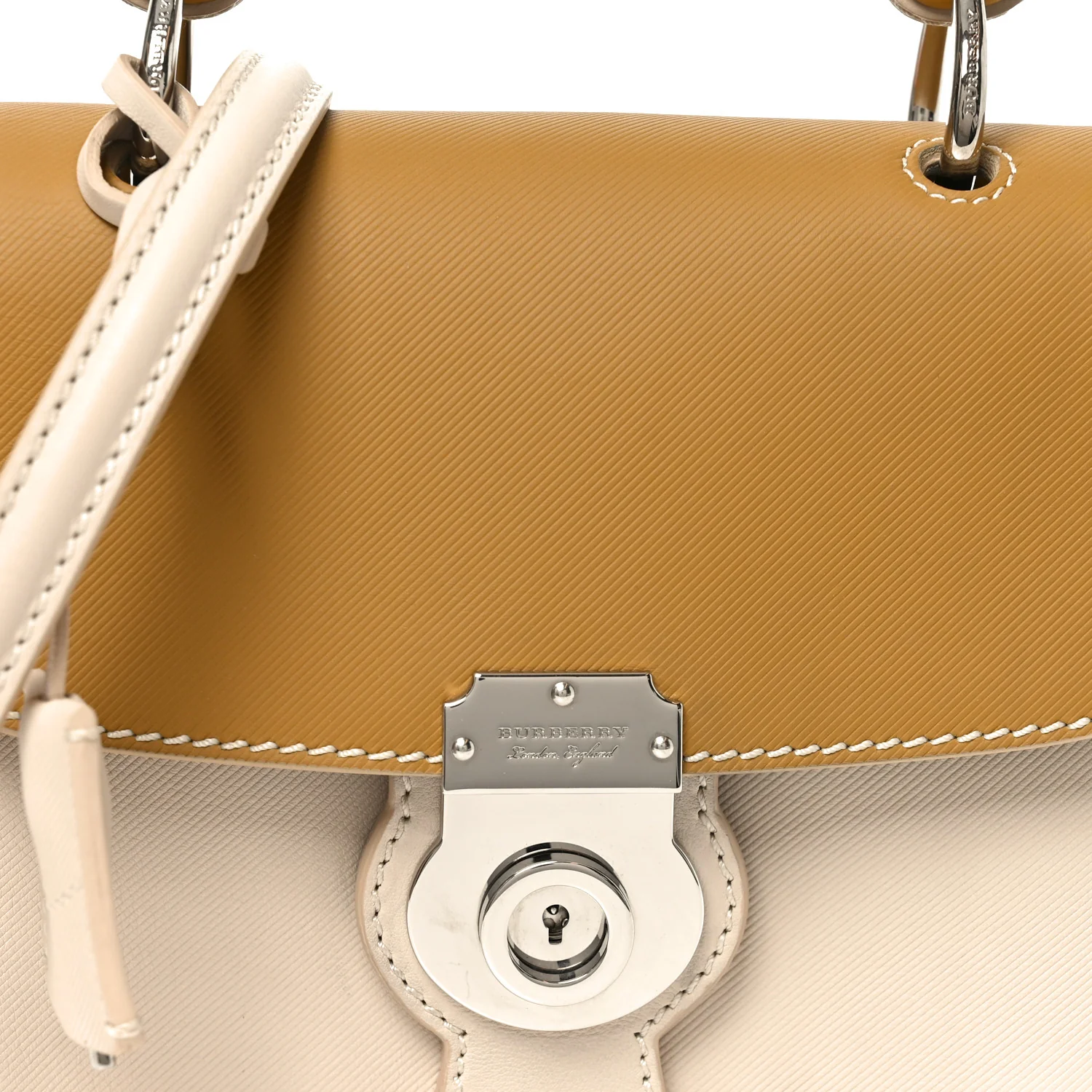 Trench Calfskin Small DK88 Top Handle Bag Limestome Ochre Yellow - Image 8