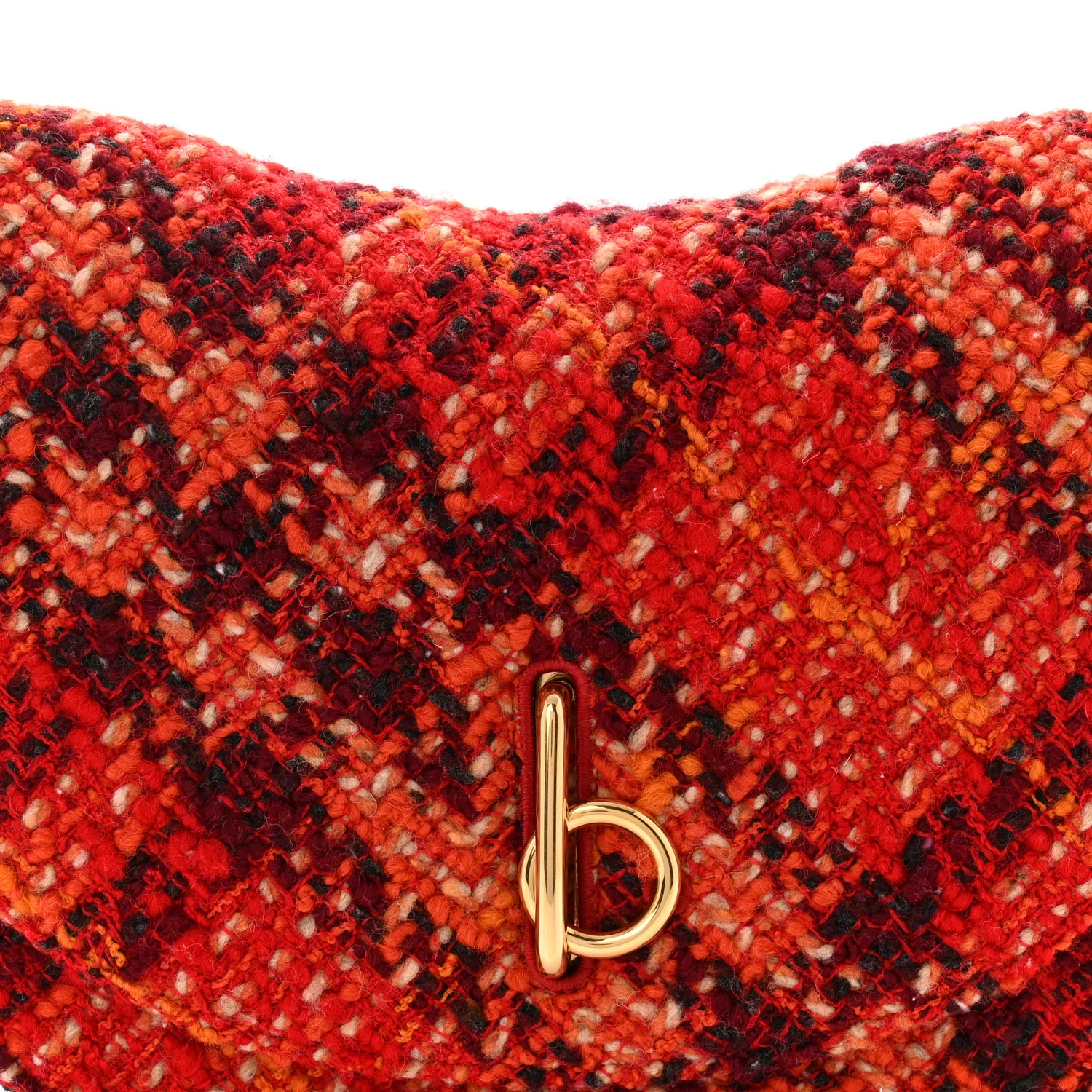 Tweed Check Medium Rocking Horse Crossbody Red Black - Image 7