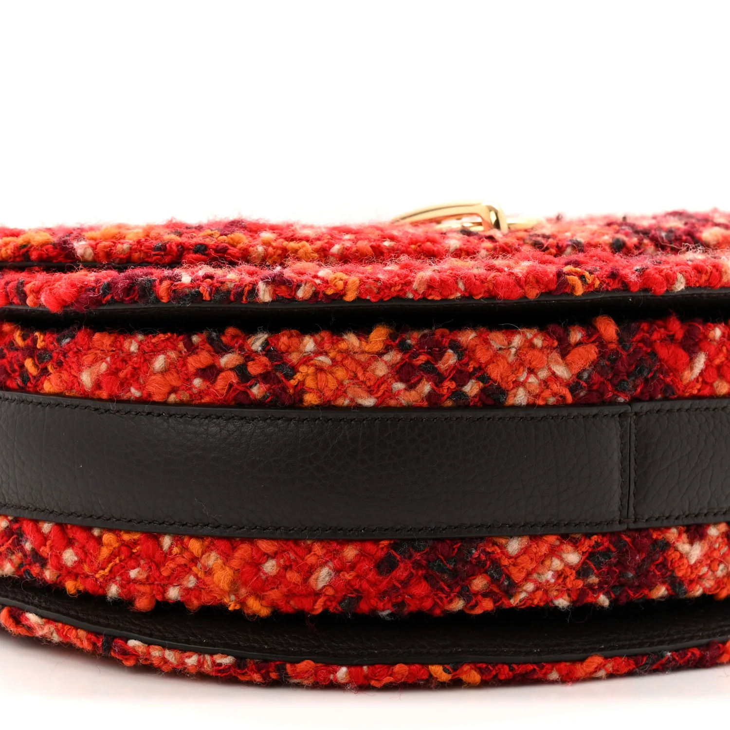 Tweed Check Medium Rocking Horse Crossbody Red Black - Image 8