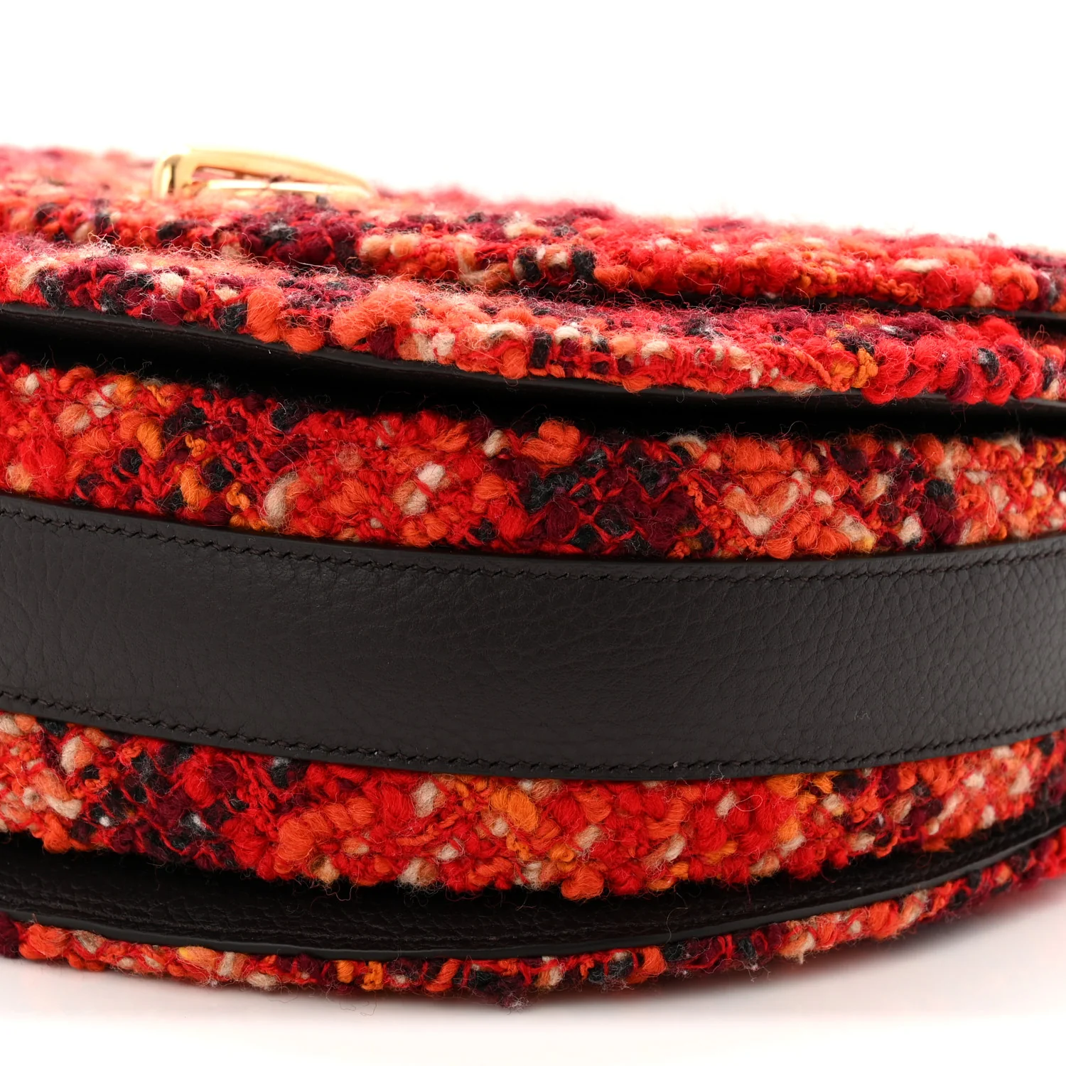 Tweed Check Medium Rocking Horse Crossbody Red Black - Image 9