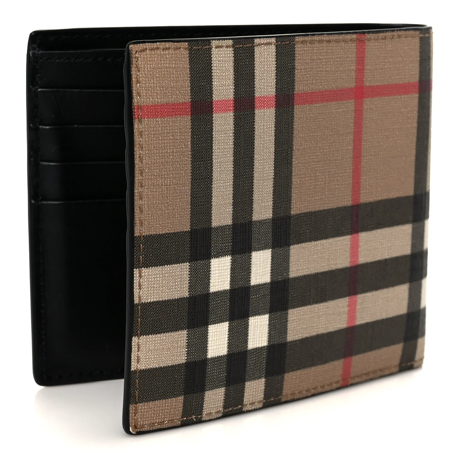 Vintage Check Bi-Fold Wallet Camel - Image 3