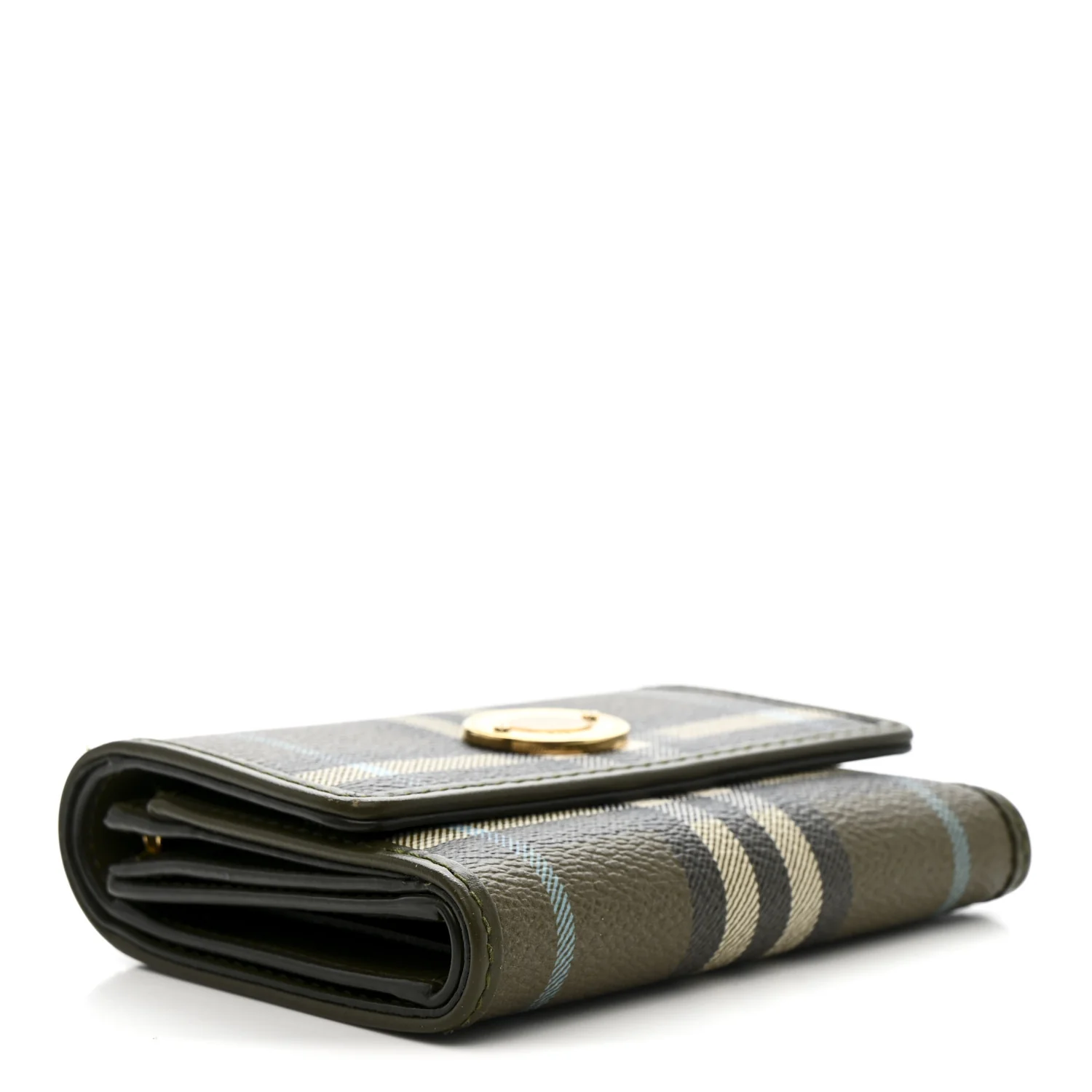 Vintage Check Tri-Fold Wallet Olive Green - Image 4