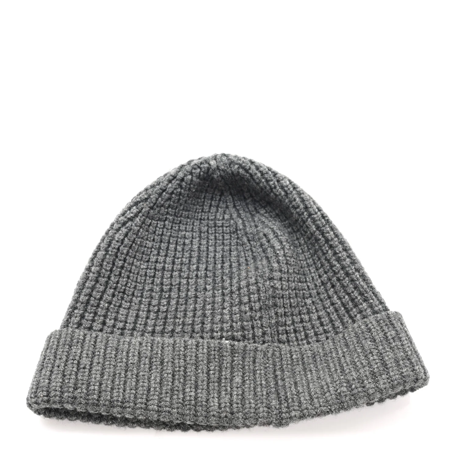 Wool Blend Ribbed Beanie Hat Grey - Image 3