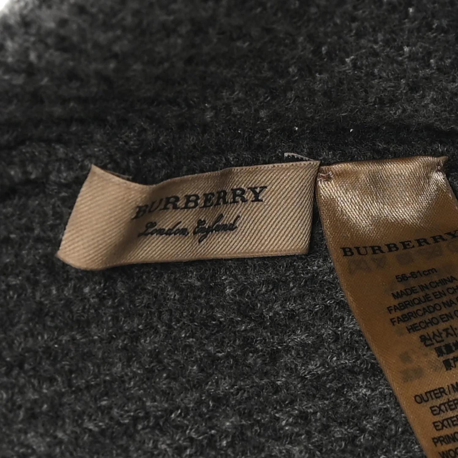 Wool Blend Ribbed Beanie Hat Grey - Image 5