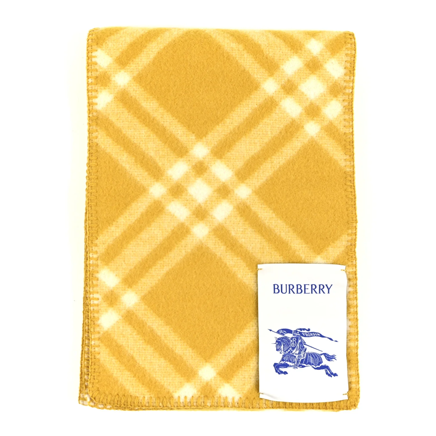 Wool Check Tri Bar Scarf Pear - Image 2