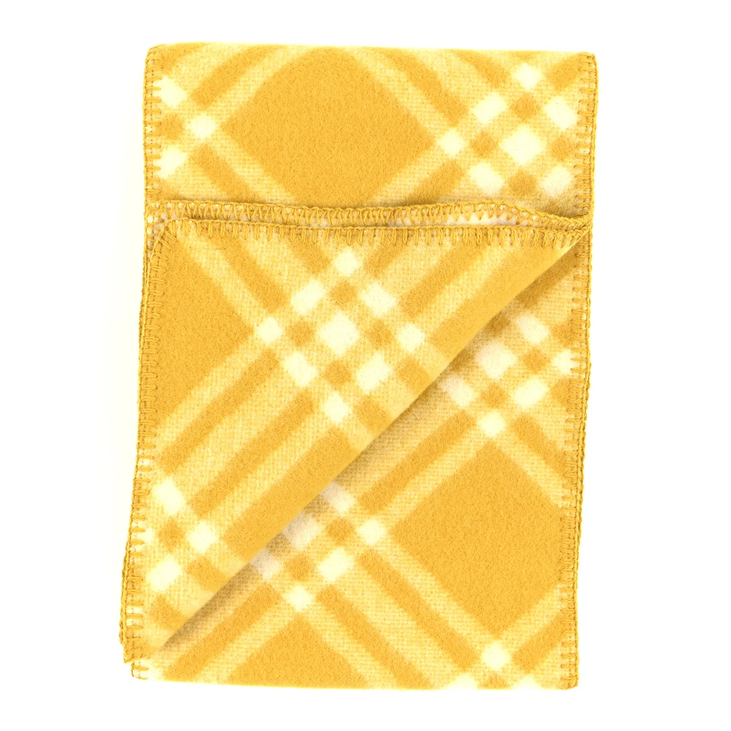 Wool Check Tri Bar Scarf Pear - Image 3