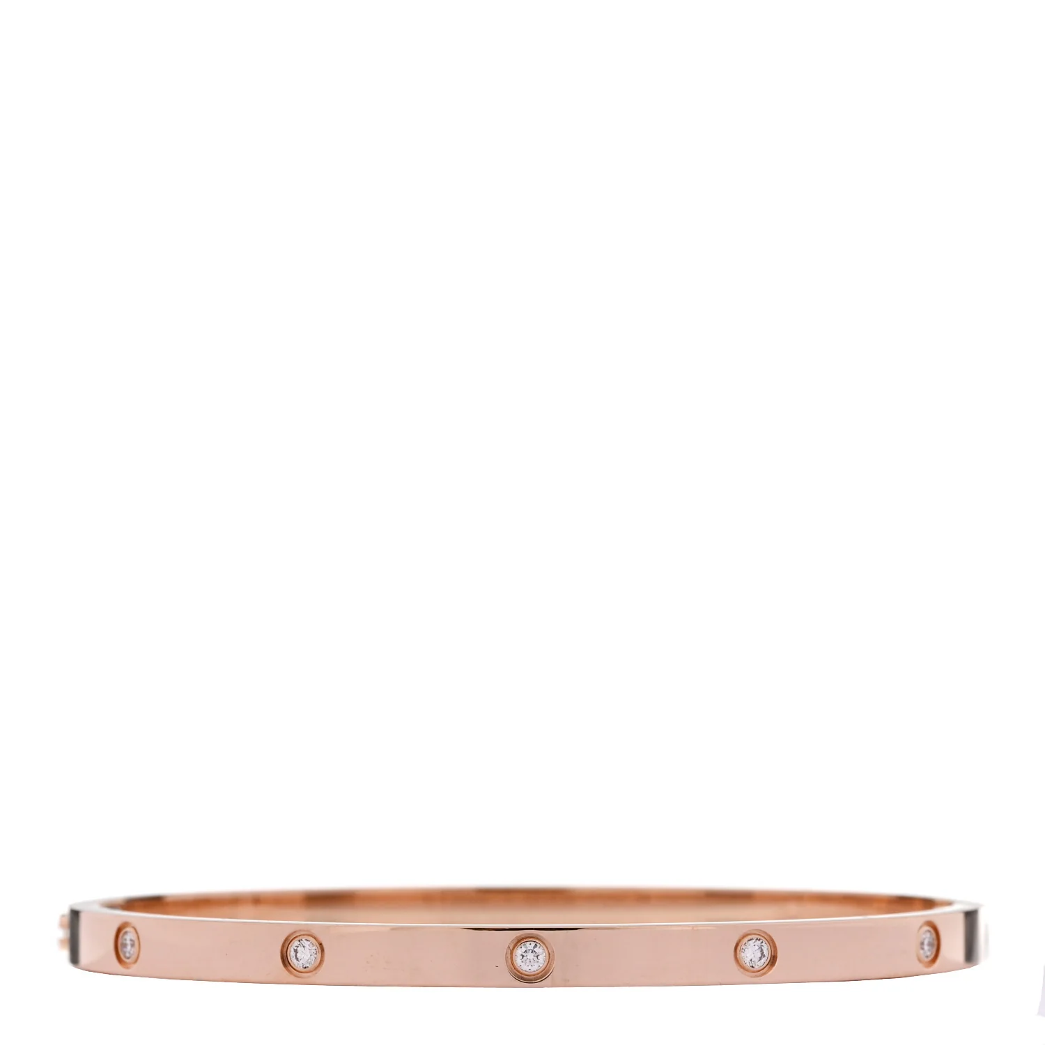 18K Pink Gold 10 Diamond Small LOVE Bracelet 16 - Image 2
