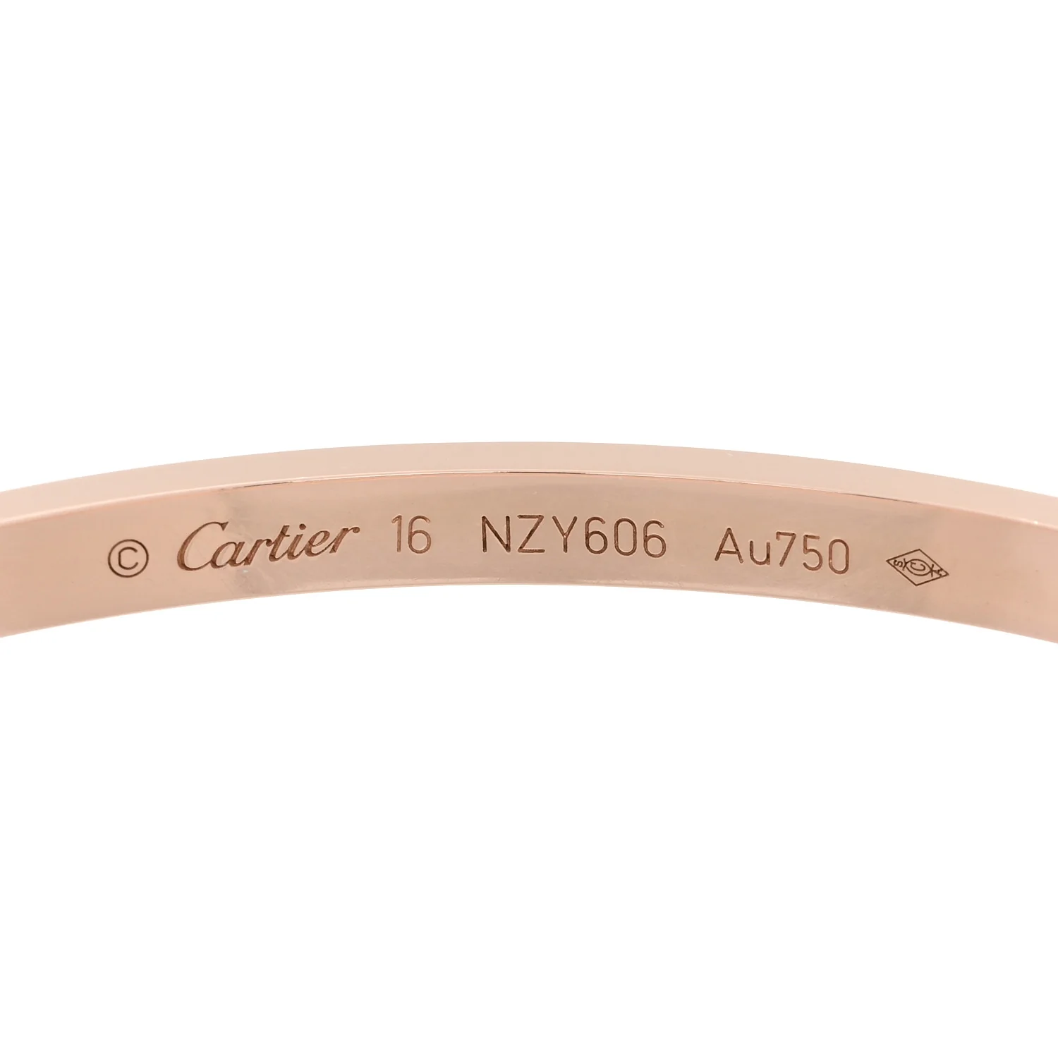 18K Pink Gold 10 Diamond Small LOVE Bracelet 16 - Image 4