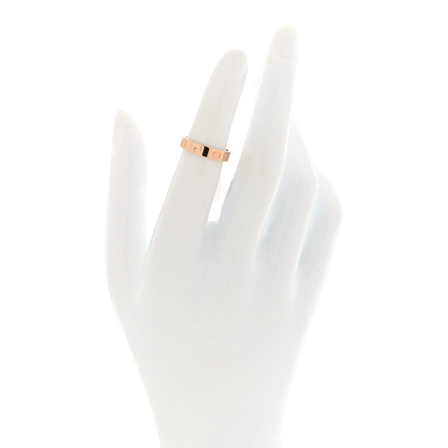 18K Pink Gold 3.5mm LOVE Wedding Band Ring 47 4 - Image 2