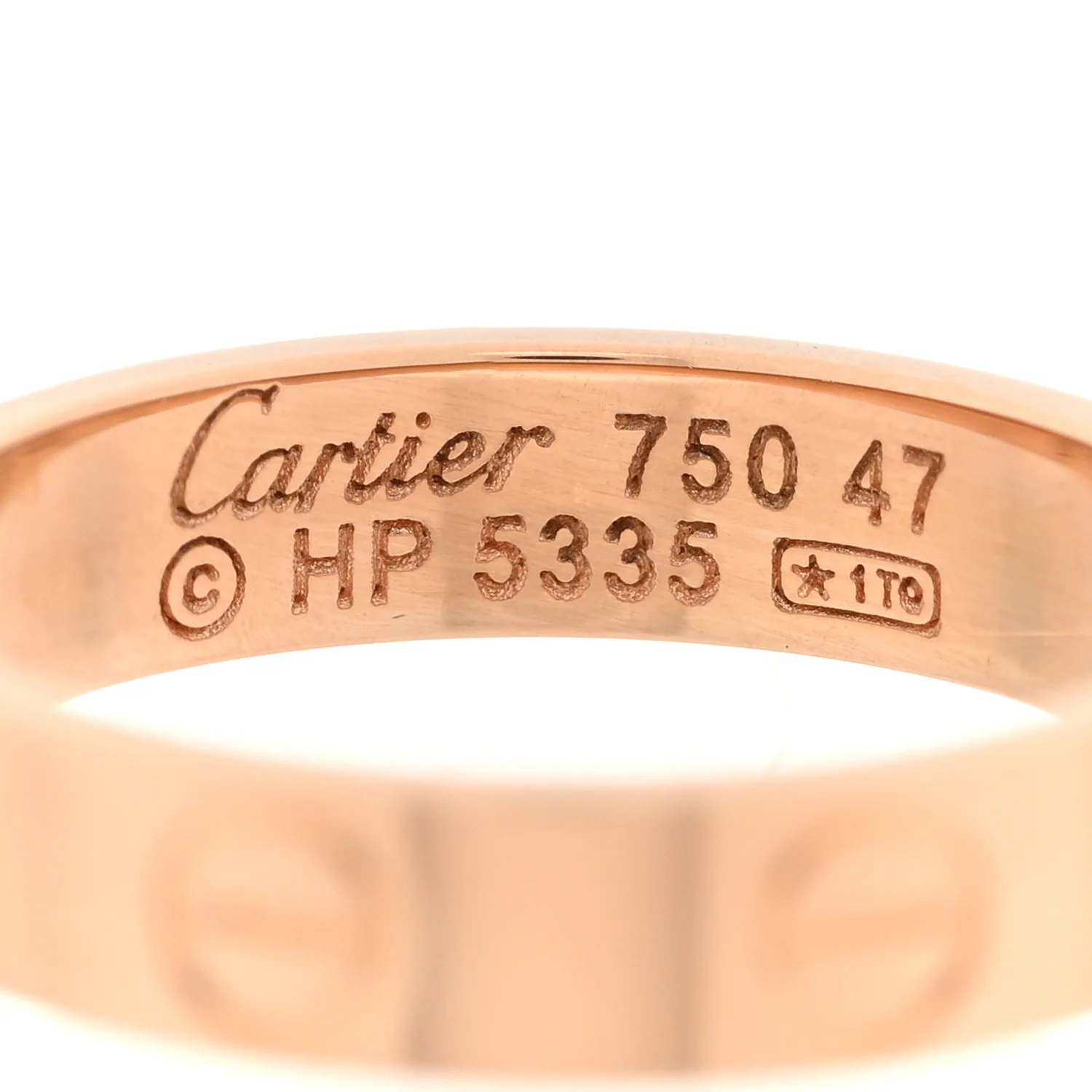 18K Pink Gold 3.5mm LOVE Wedding Band Ring 47 4 - Image 4