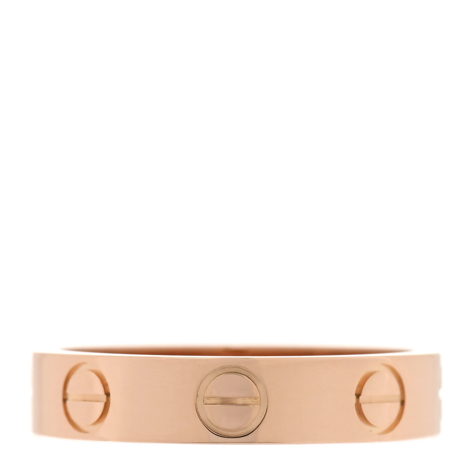 18K Pink Gold 3.5mm LOVE Wedding Band Ring 47 4.25 - Image 3