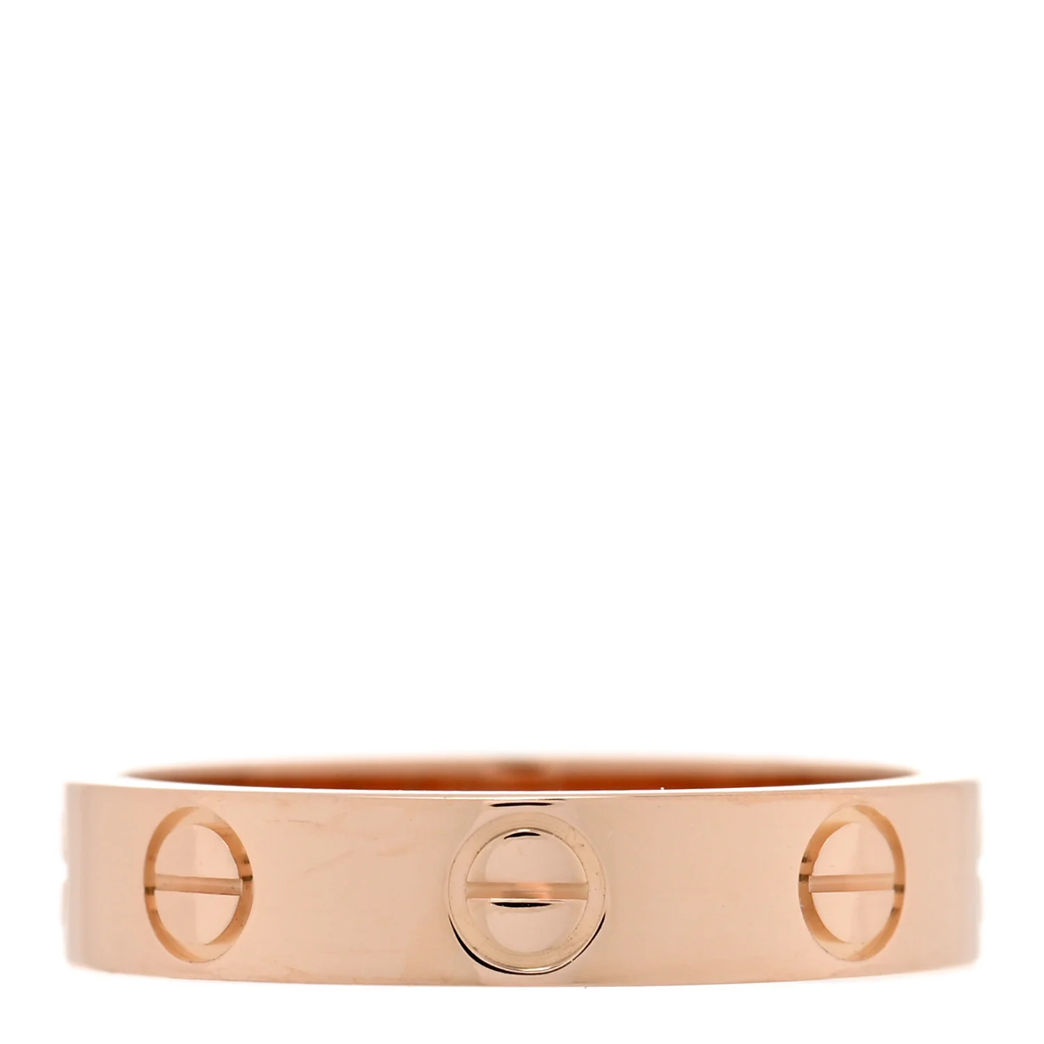 18K Pink Gold 3.5mm LOVE Wedding Band Ring 48 4.5 - Image 3
