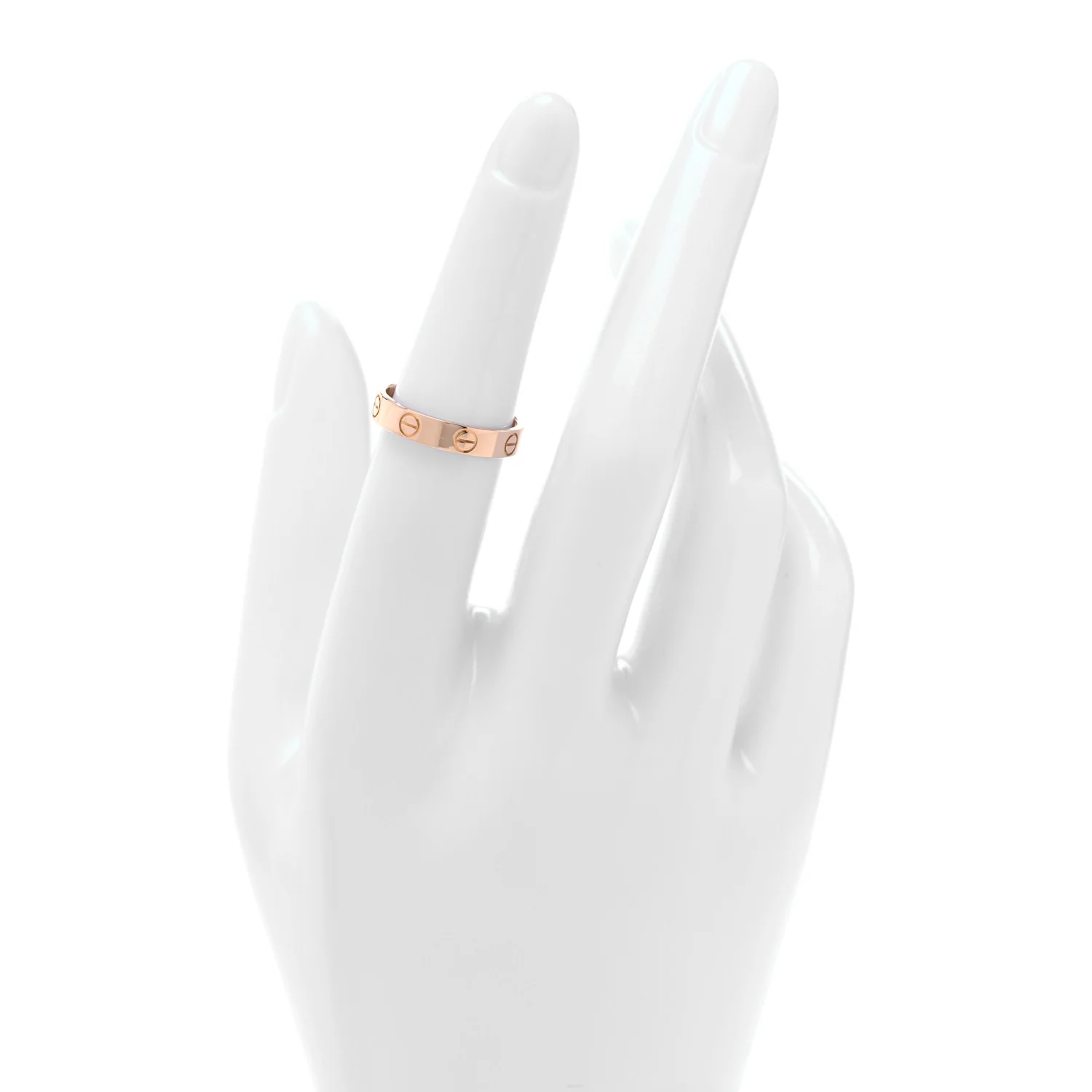 18K Pink Gold 3.5mm LOVE Wedding Band Ring 51 5.75 - Image 2