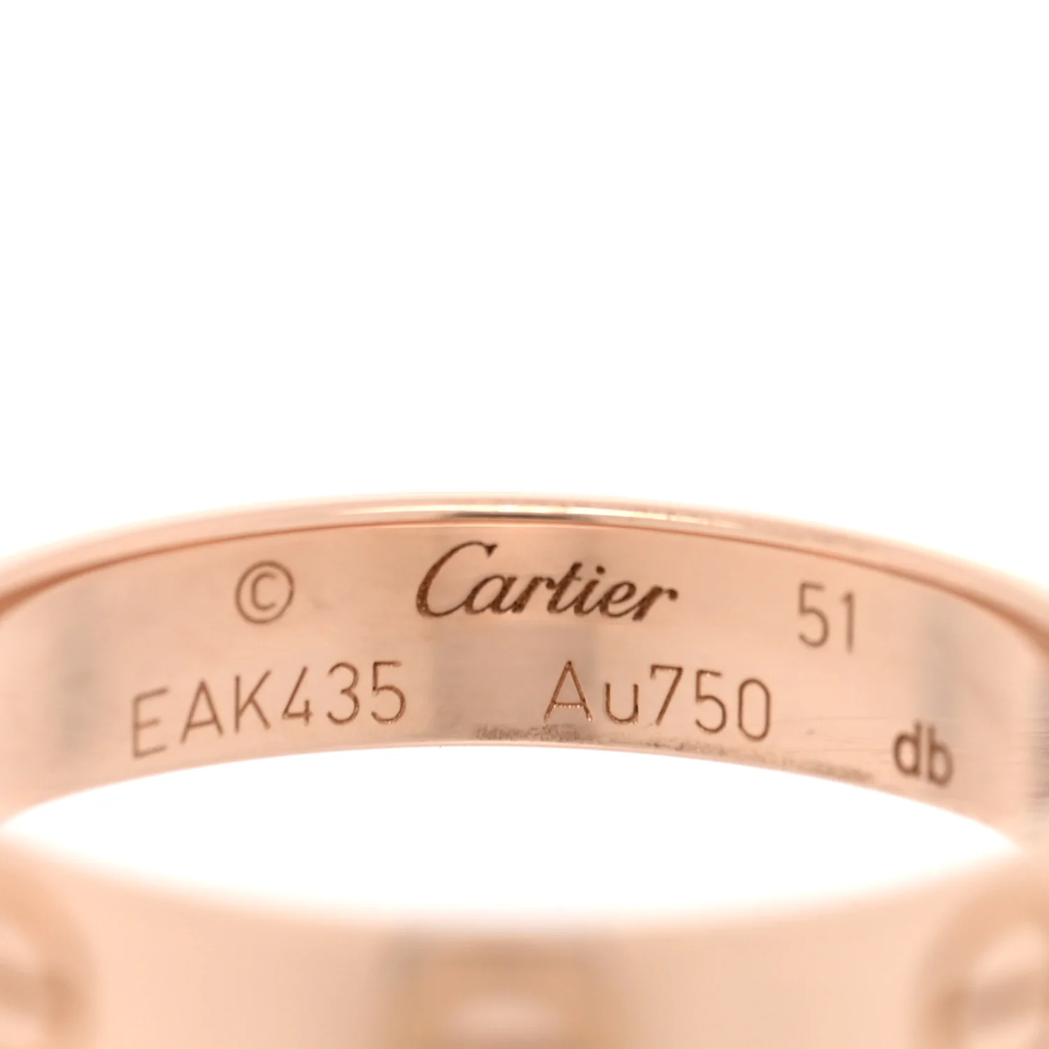 18K Pink Gold 3.5mm LOVE Wedding Band Ring 51 5.75 - Image 4