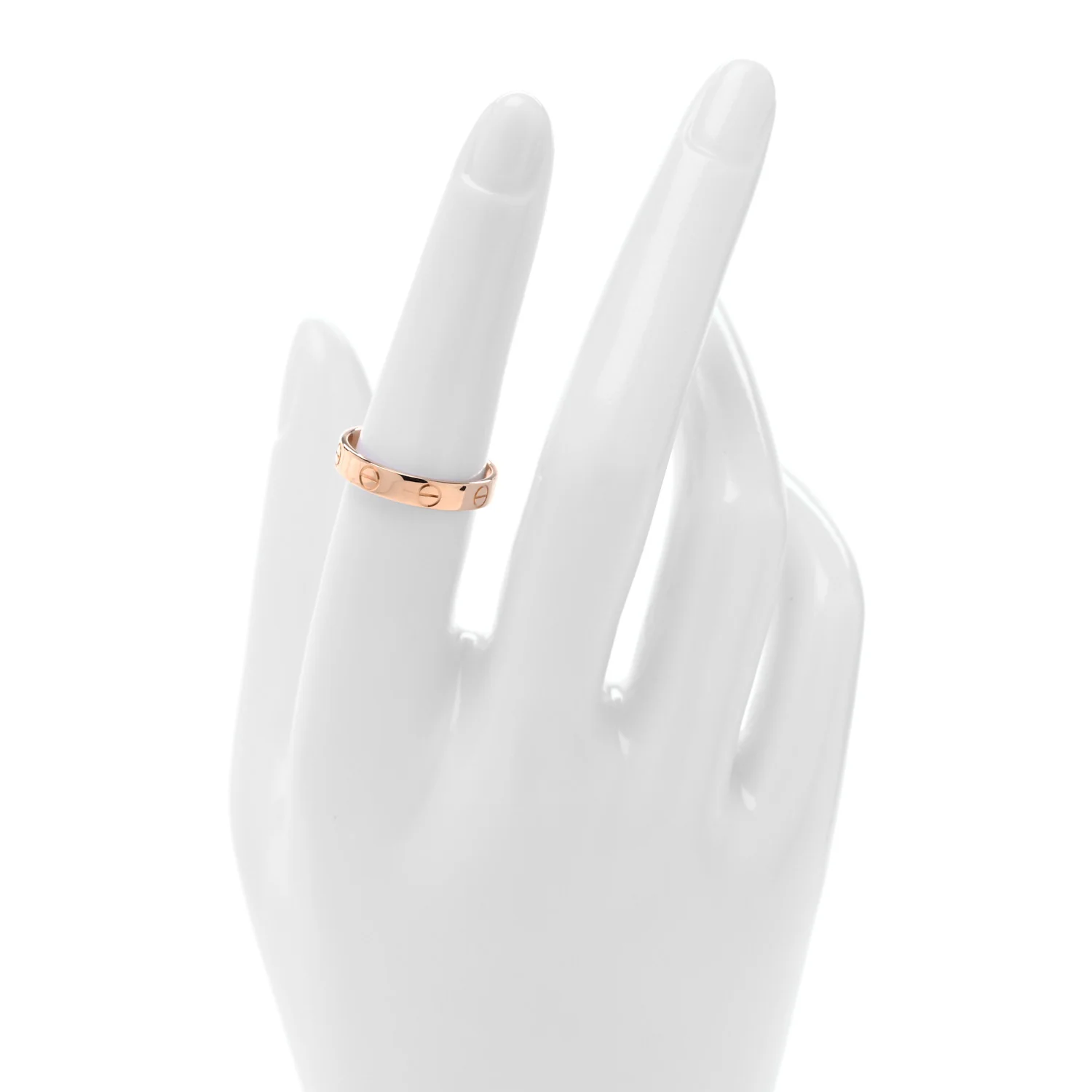 18K Pink Gold 3.5mm LOVE Wedding Band Ring 53 6.5 - Image 2