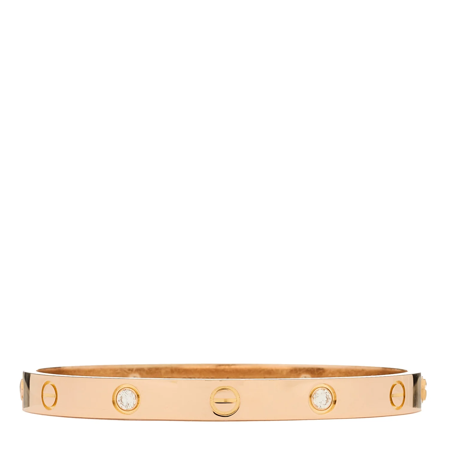 18K Pink Gold 4 Diamond LOVE Bracelet 17