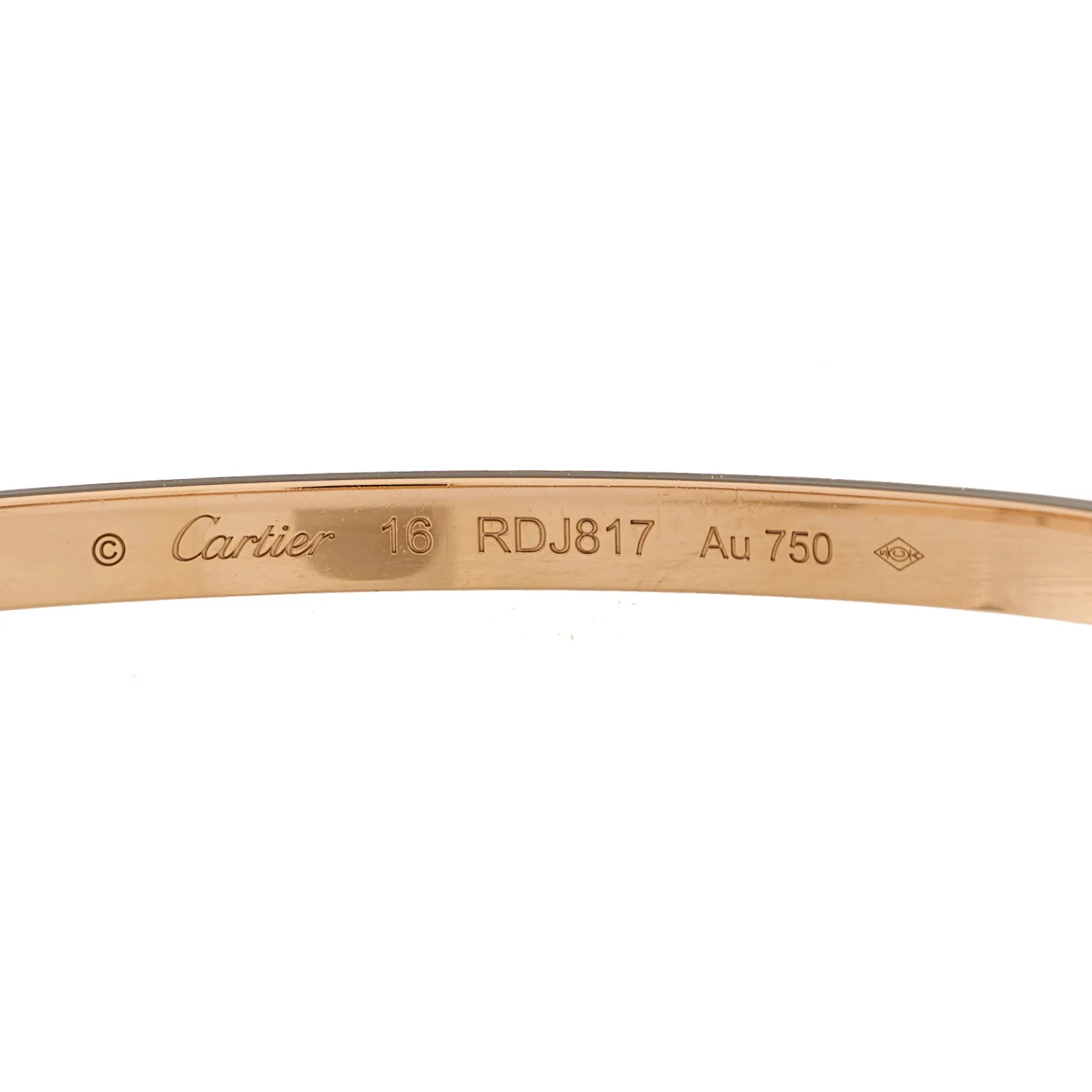 18K Pink Gold 6 Diamond Small LOVE Bracelet 16 - Image 4
