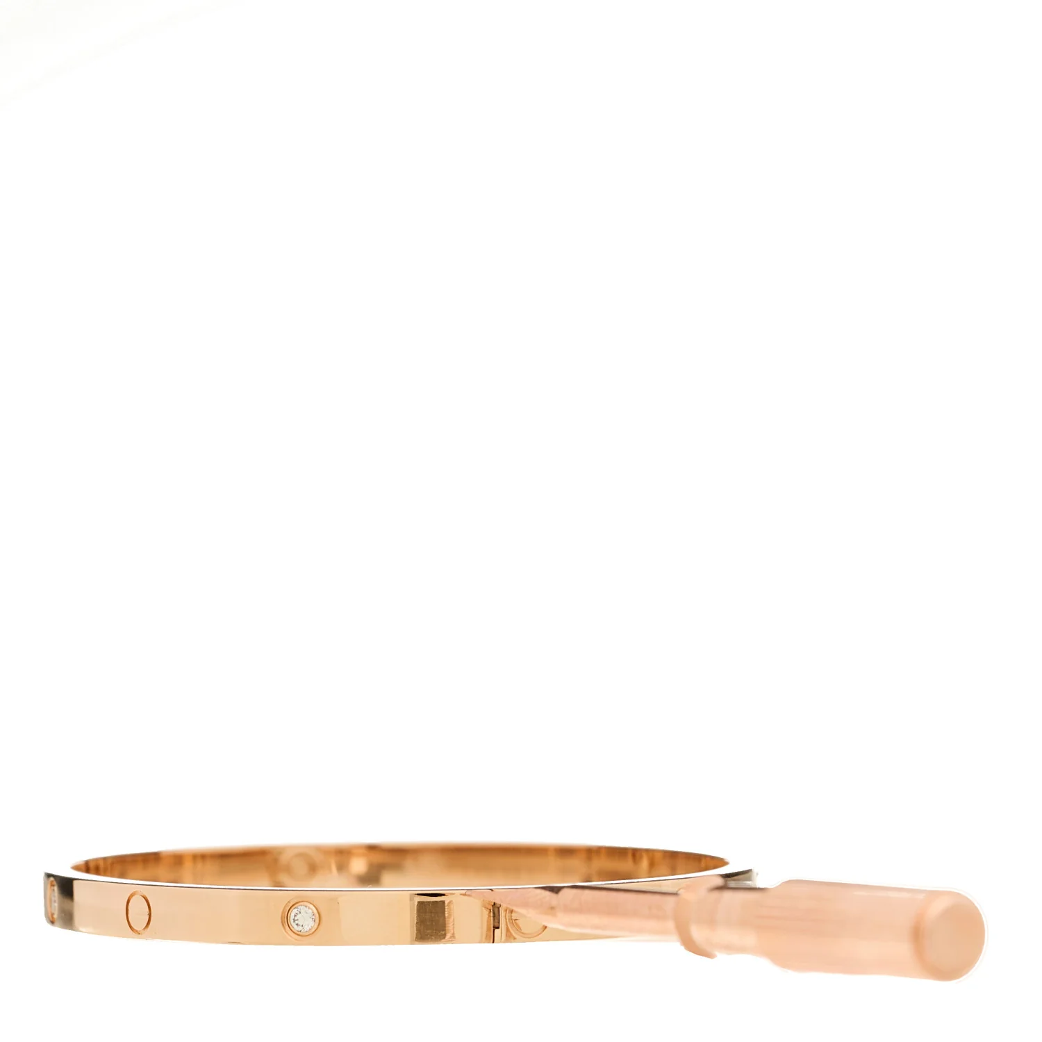 18K Pink Gold 6 Diamond Small LOVE Bracelet 16 - Image 7