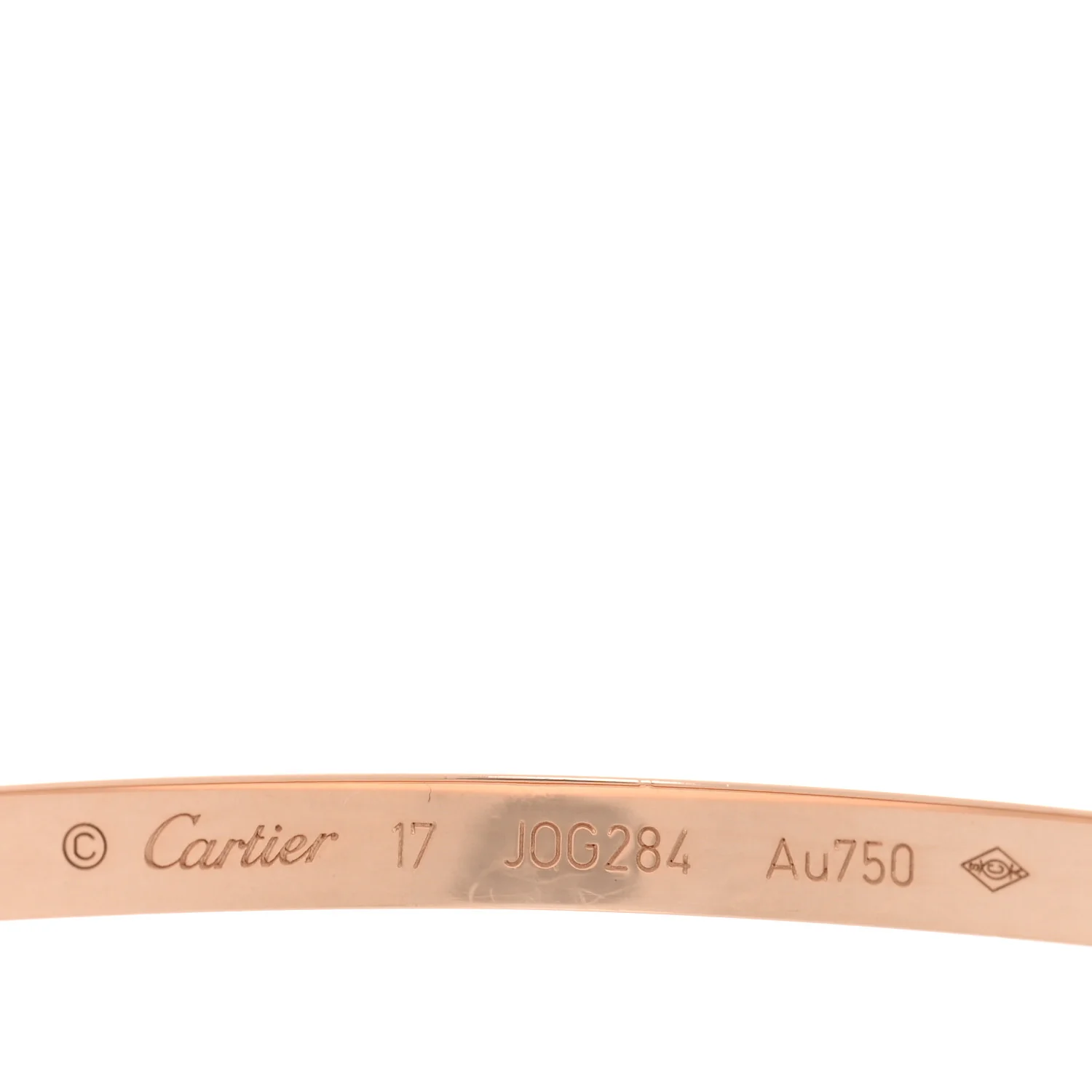 18K Pink Gold 6 Diamond Small LOVE Bracelet 17 - Image 3