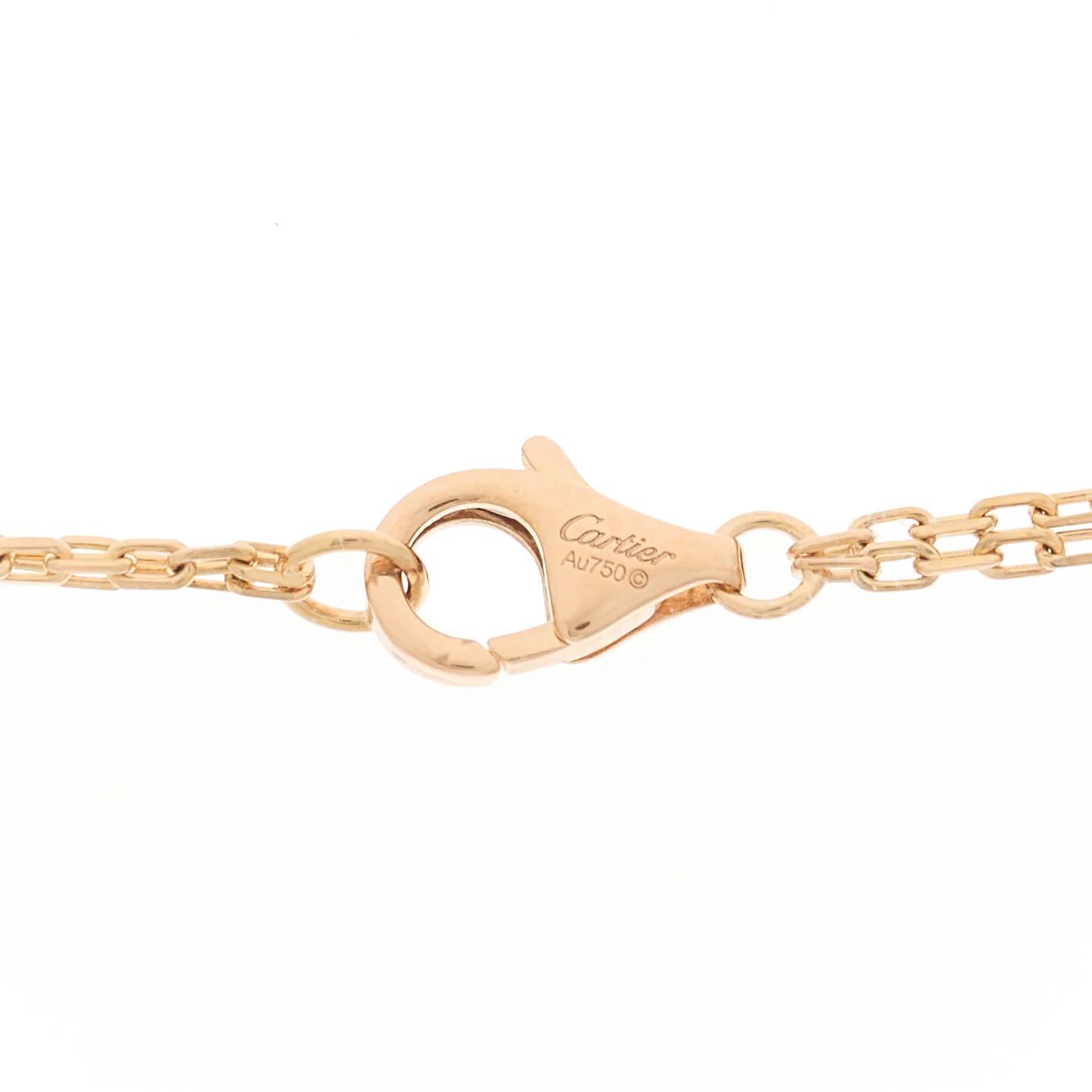 18K Pink Gold Ceramic Diamond Three Ring LOVE Pendant Necklace - Image 4